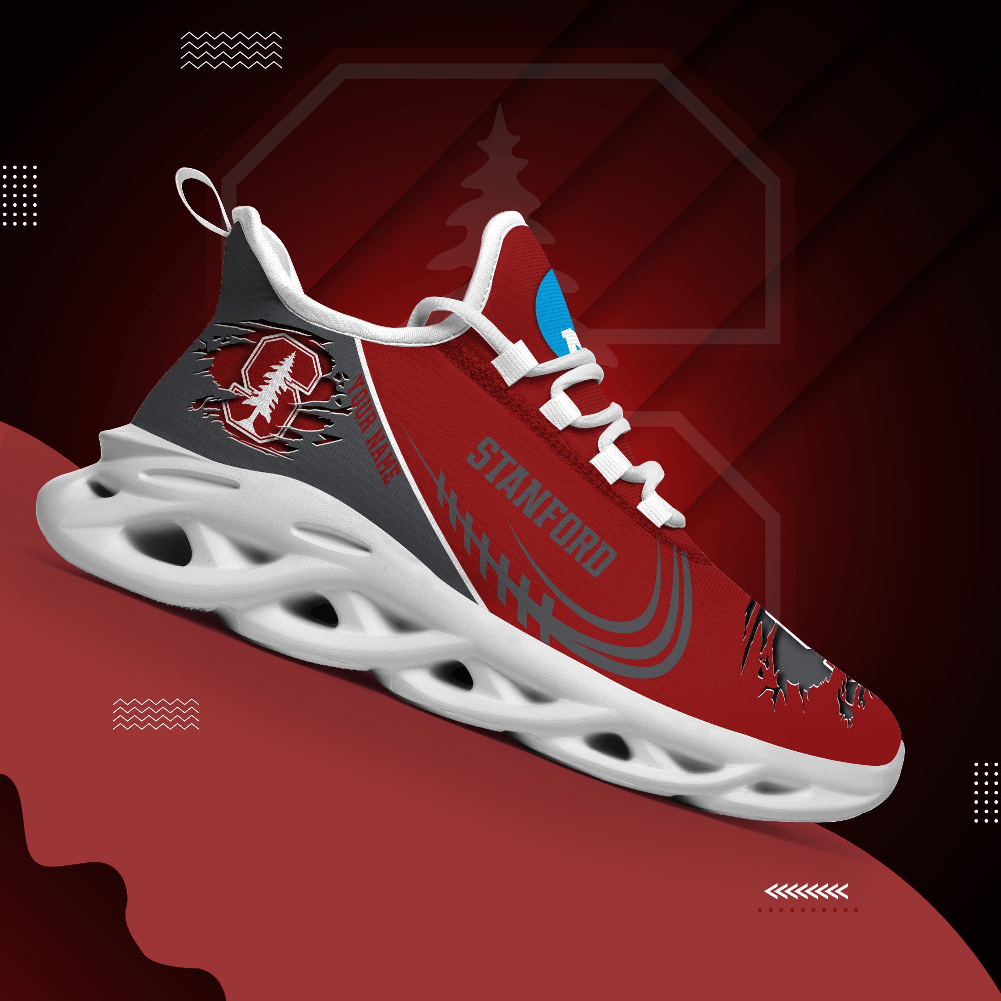 Stanford Cardinal Black Max Soul Shoes 2026 Versions Custom Name 016