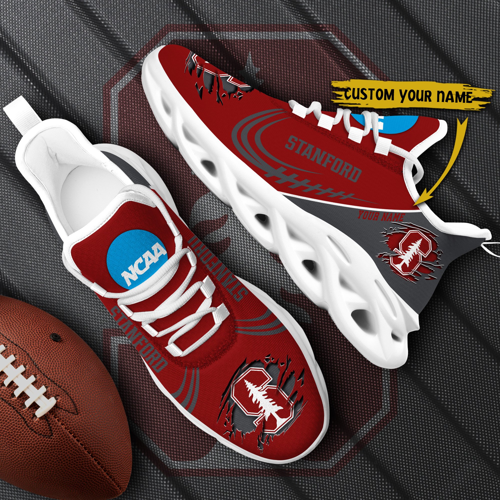 Stanford Cardinal Black Max Soul Shoes 2026 Versions Custom Name 016