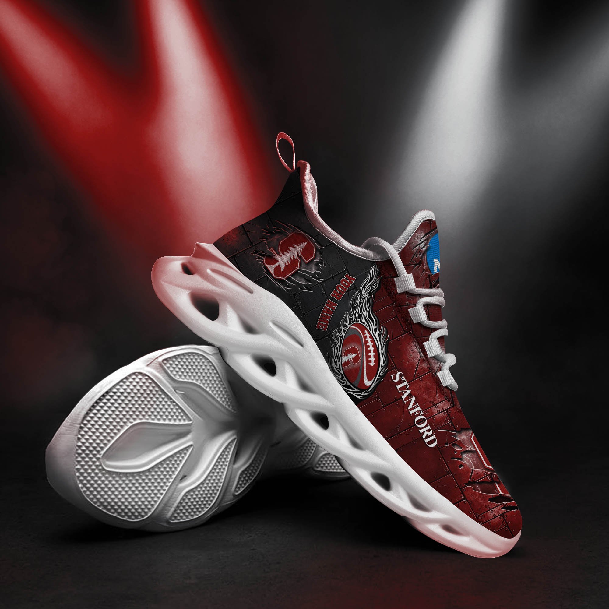 Stanford Cardinal Black Max Soul Shoes 2026 Versions, White Max Soul Shoes Custom Your Name PH879