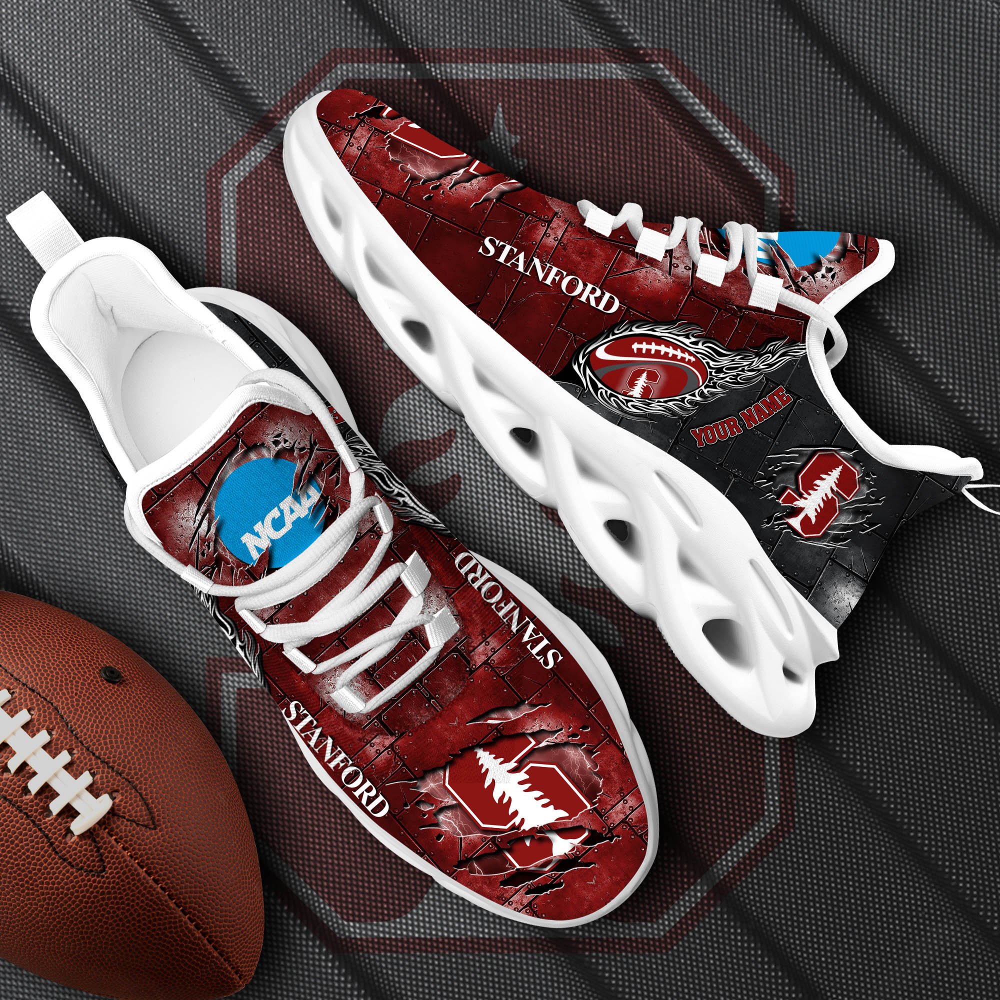 Stanford Cardinal Black Max Soul Shoes 2026 Versions, White Max Soul Shoes Custom Your Name PH879