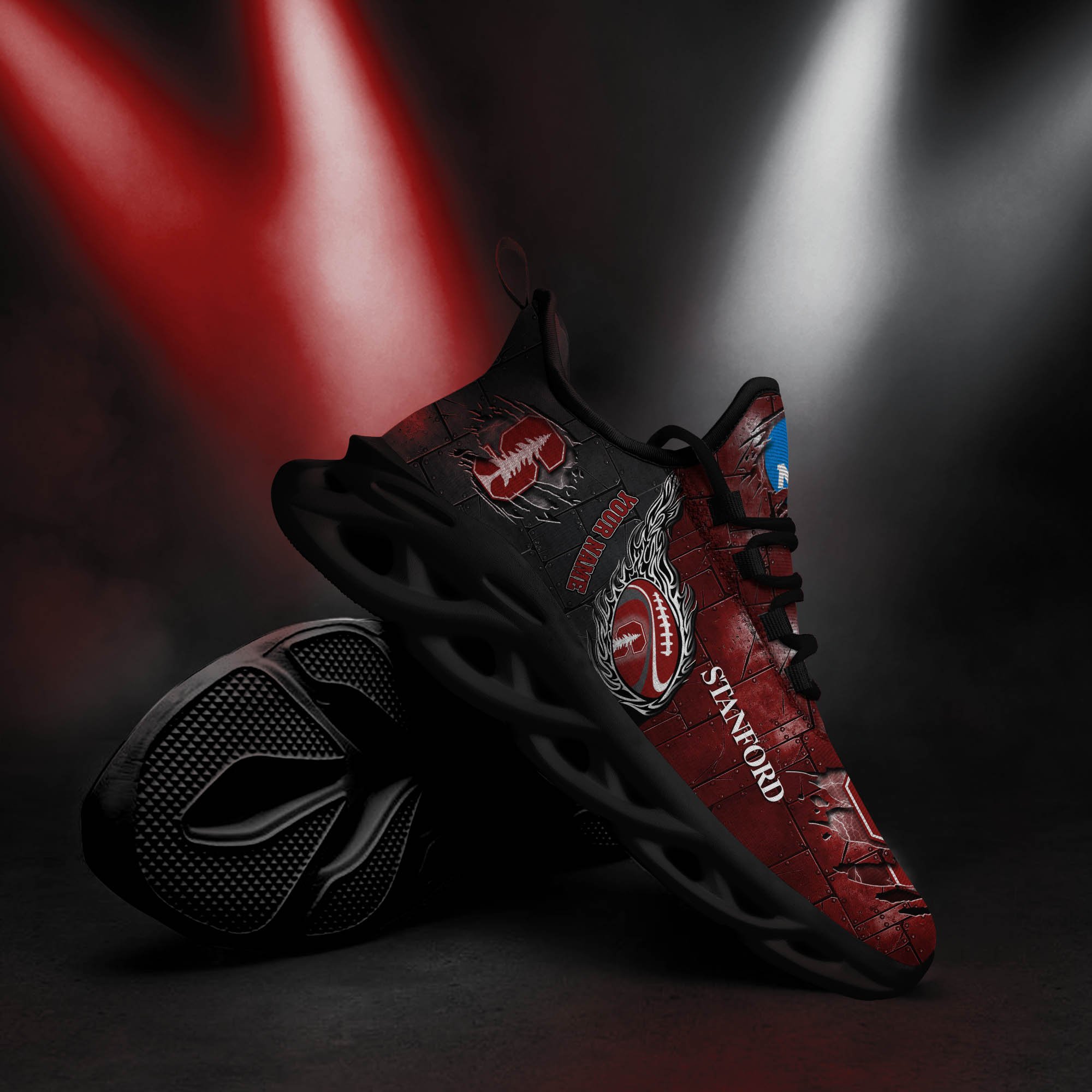 Stanford Cardinal Black Max Soul Shoes 2026 Versions, White Max Soul Shoes Custom Your Name PH879
