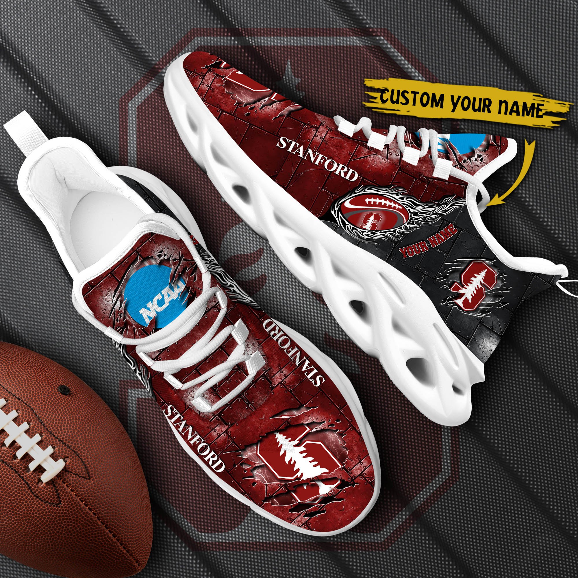 Stanford Cardinal Black Max Soul Shoes 2026 Versions, White Max Soul Shoes Custom Your Name PH879
