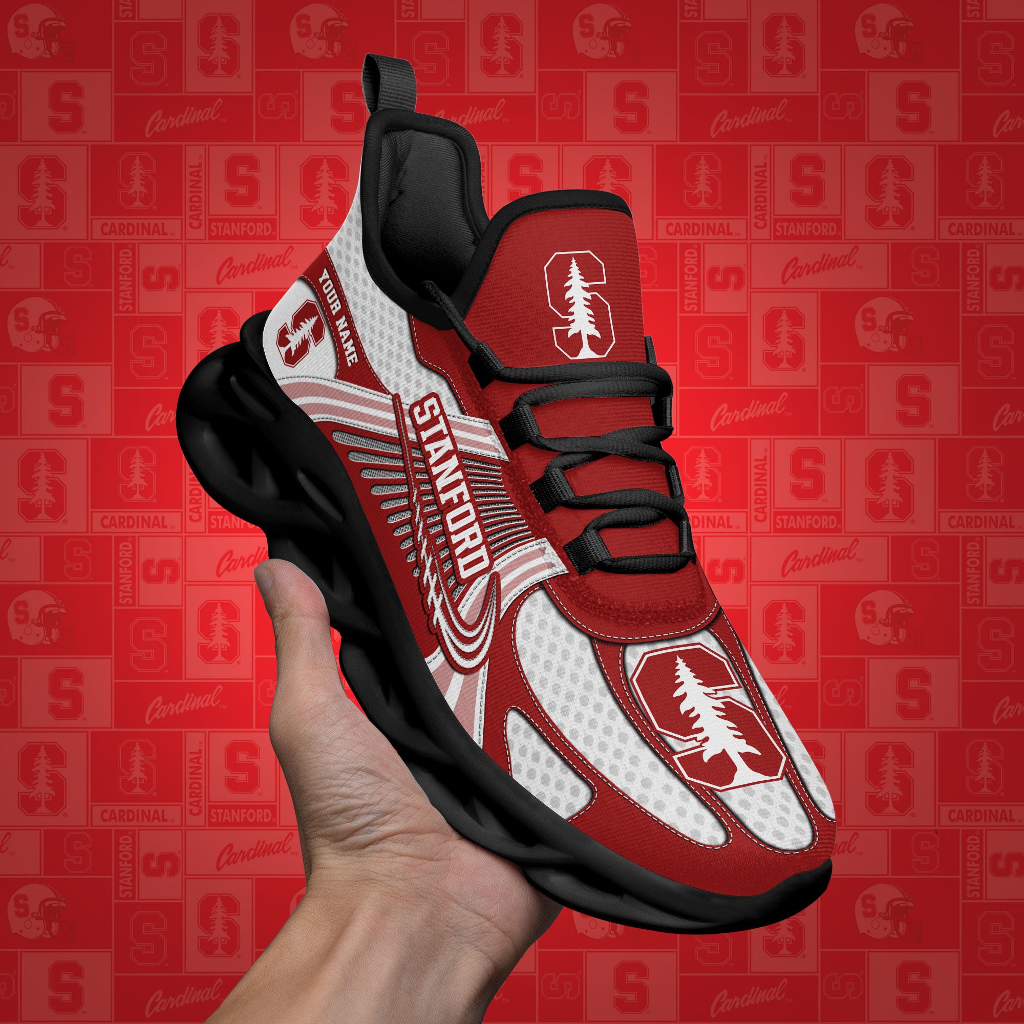 Stanford Cardinal Clunky Sneakers Custom Your Name, Sport Sneakers, Sport Gifts For Fan, Gifts For Him