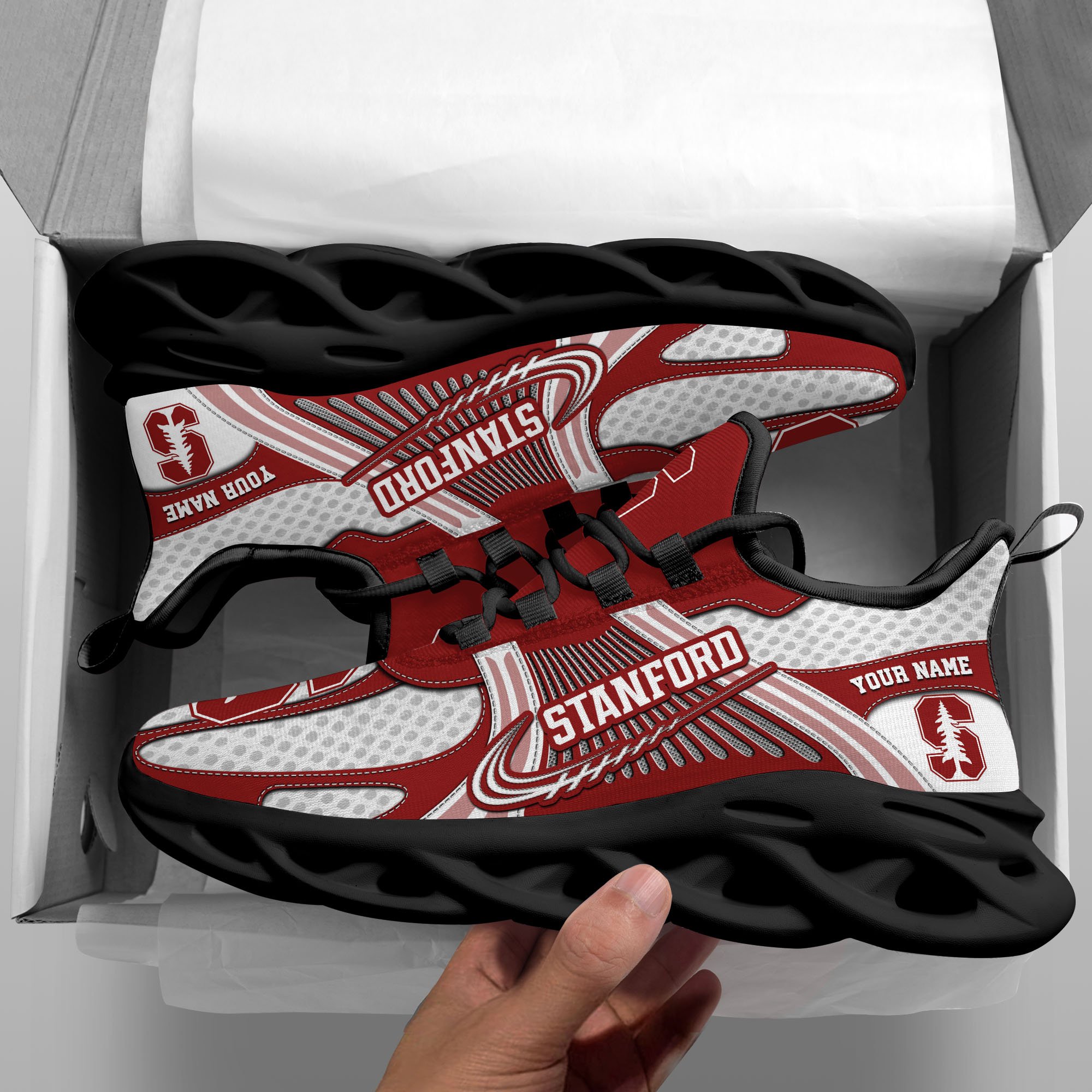 Stanford Cardinal Clunky Sneakers Custom Your Name, Sport Sneakers, Sport Gifts For Fan, Gifts For Him