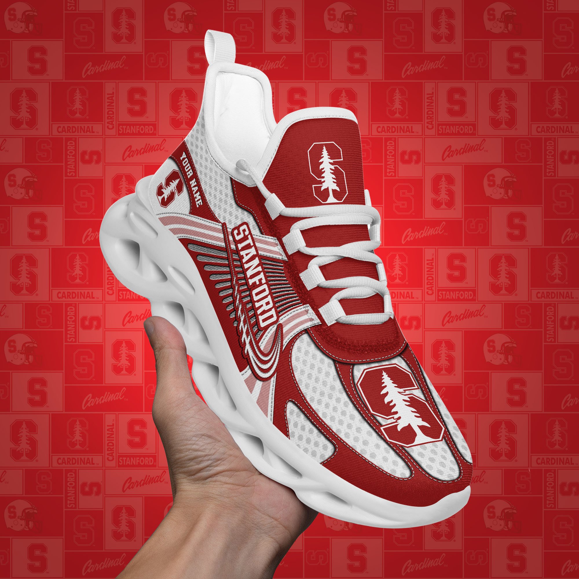 Stanford Cardinal Clunky Sneakers Custom Your Name, Sport Sneakers, Sport Gifts For Fan, Gifts For Him