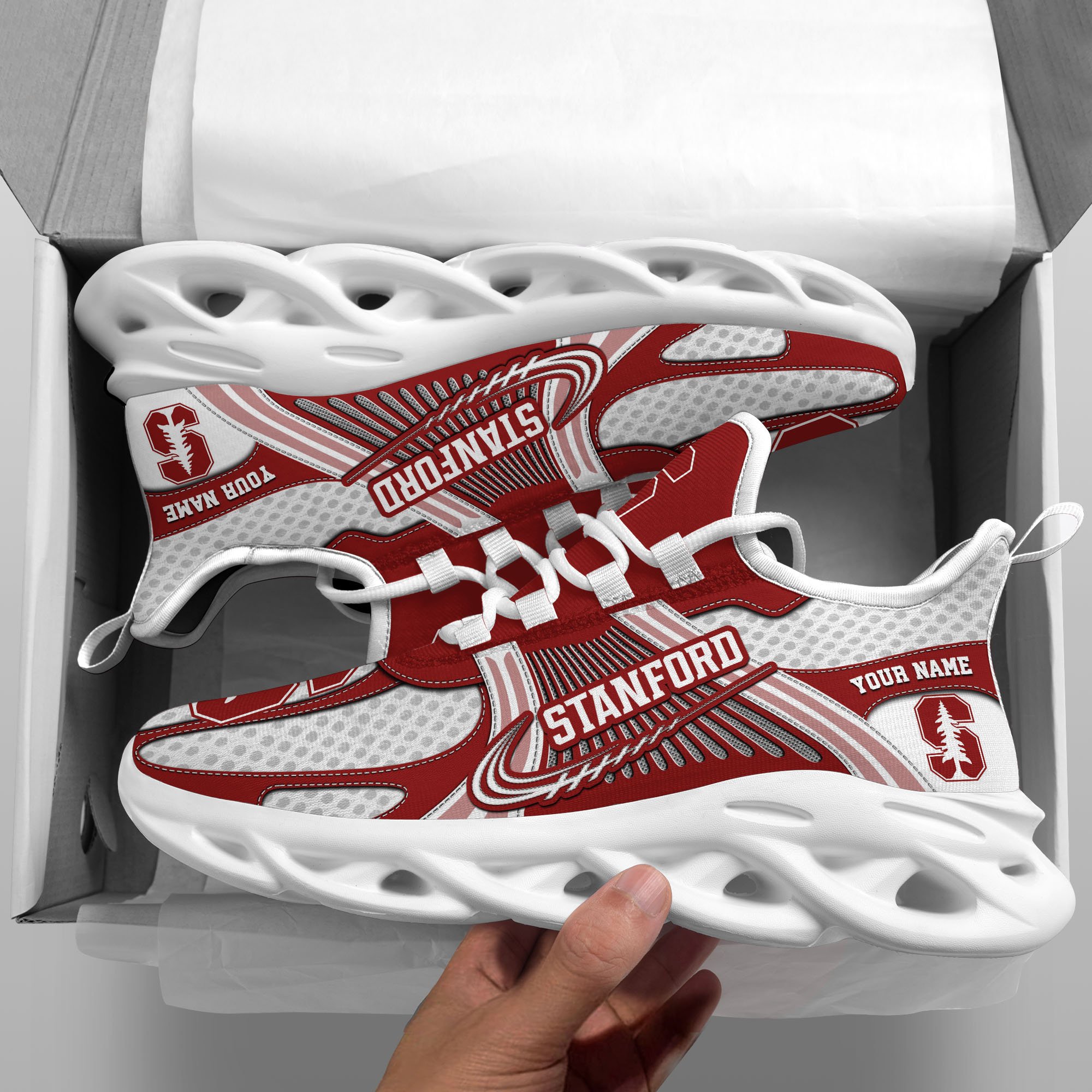 Stanford Cardinal Clunky Sneakers Custom Your Name, Sport Sneakers, Sport Gifts For Fan, Gifts For Him