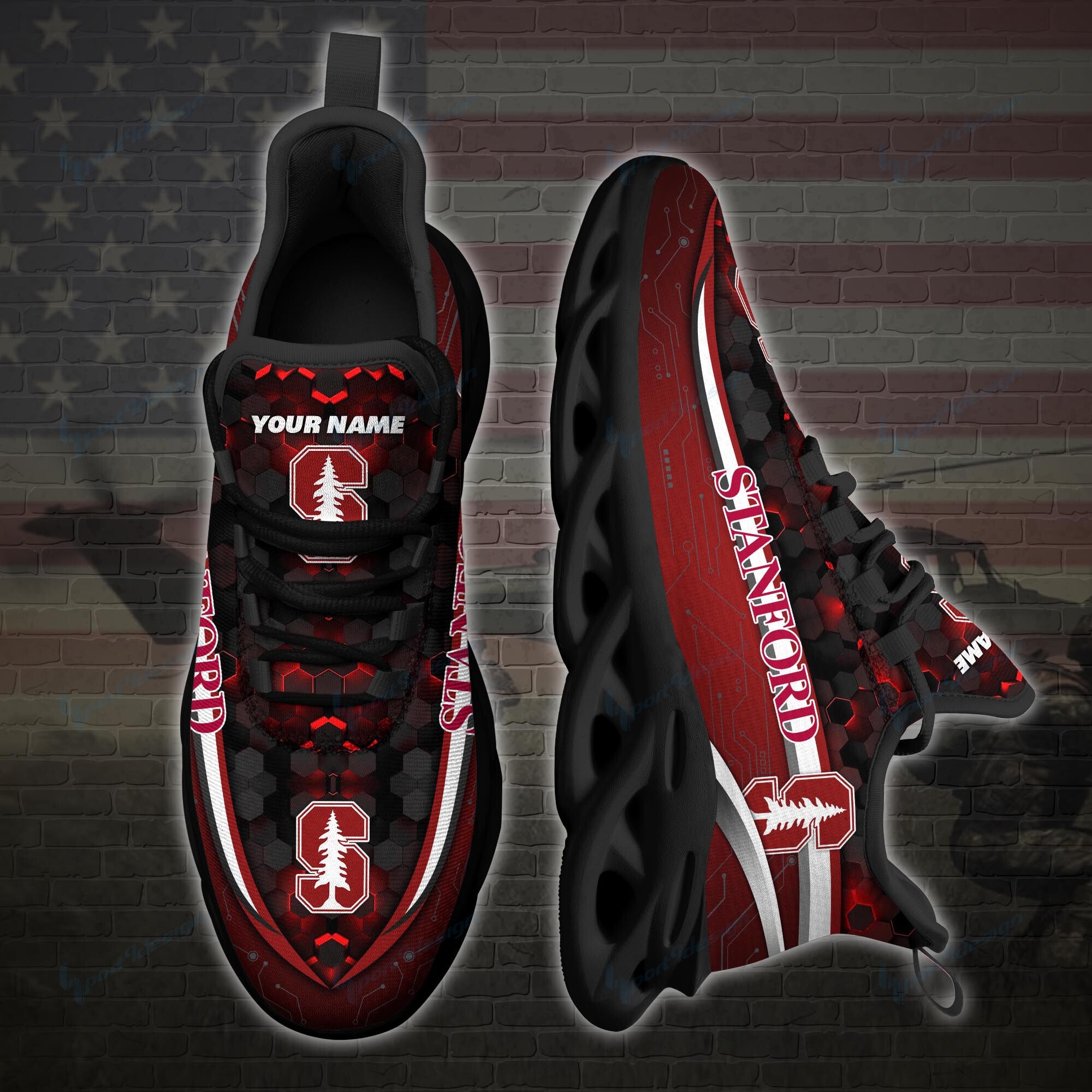 Stanford Cardinal Personalized YZ Running Sneakers