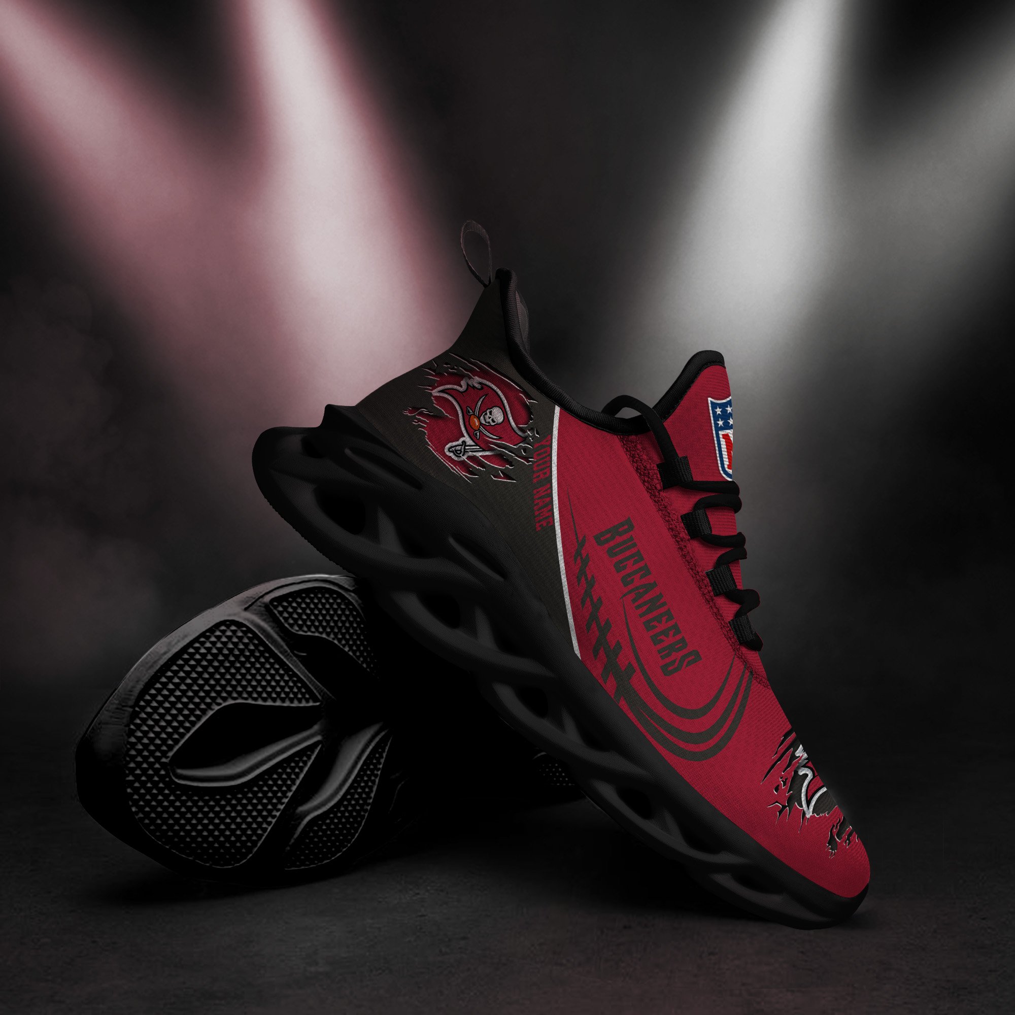 Tampa Bay Buccaneers Black Max Soul Shoes 2026 Versions Custom Name 003