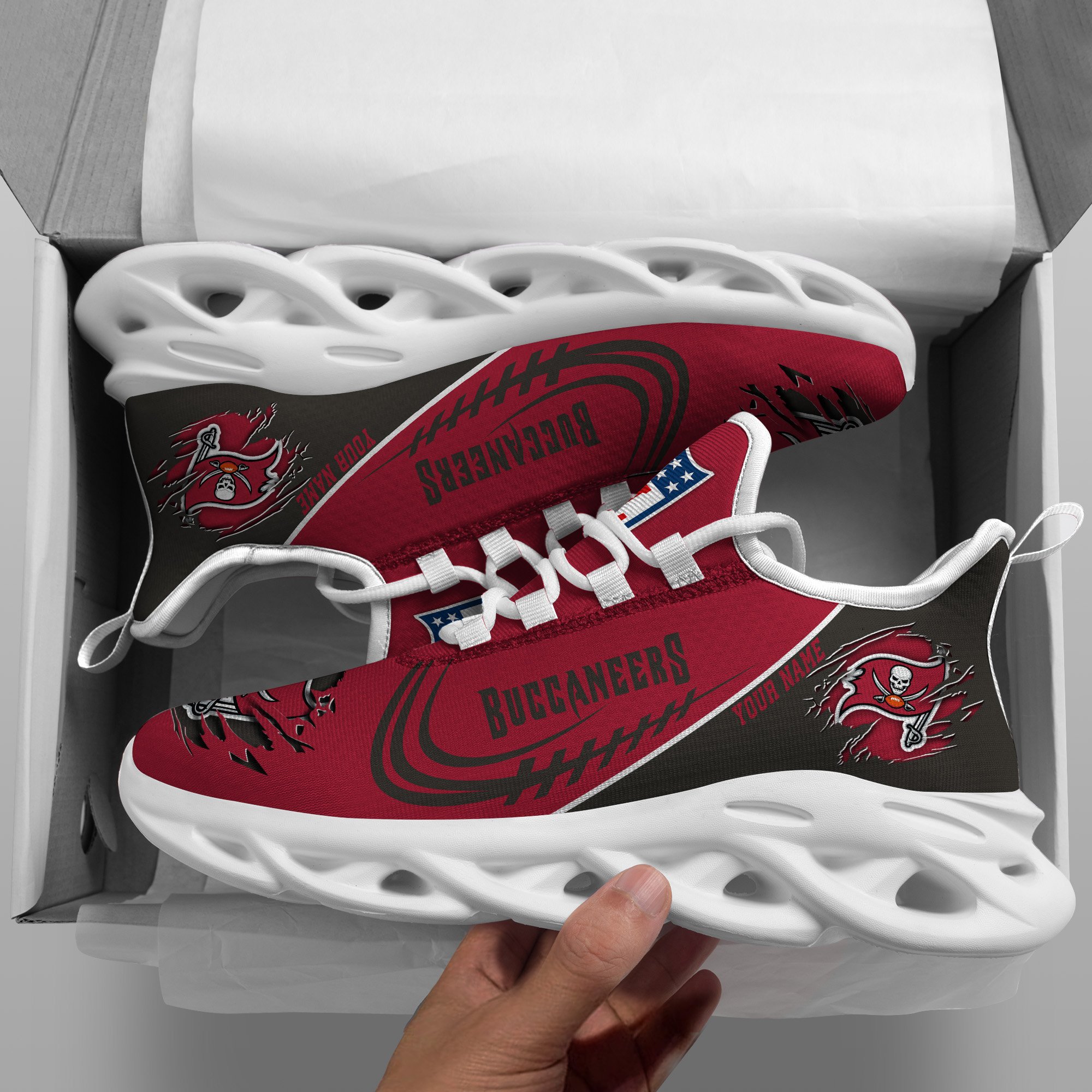 Tampa Bay Buccaneers Black Max Soul Shoes 2026 Versions Custom Name 003