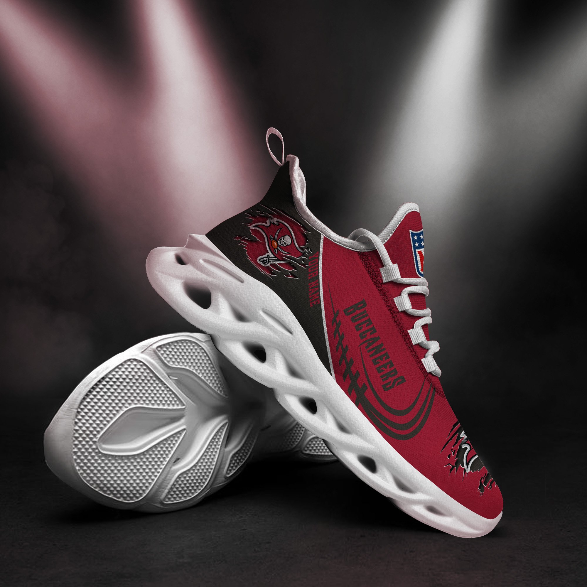 Tampa Bay Buccaneers Black Max Soul Shoes 2026 Versions Custom Name 003