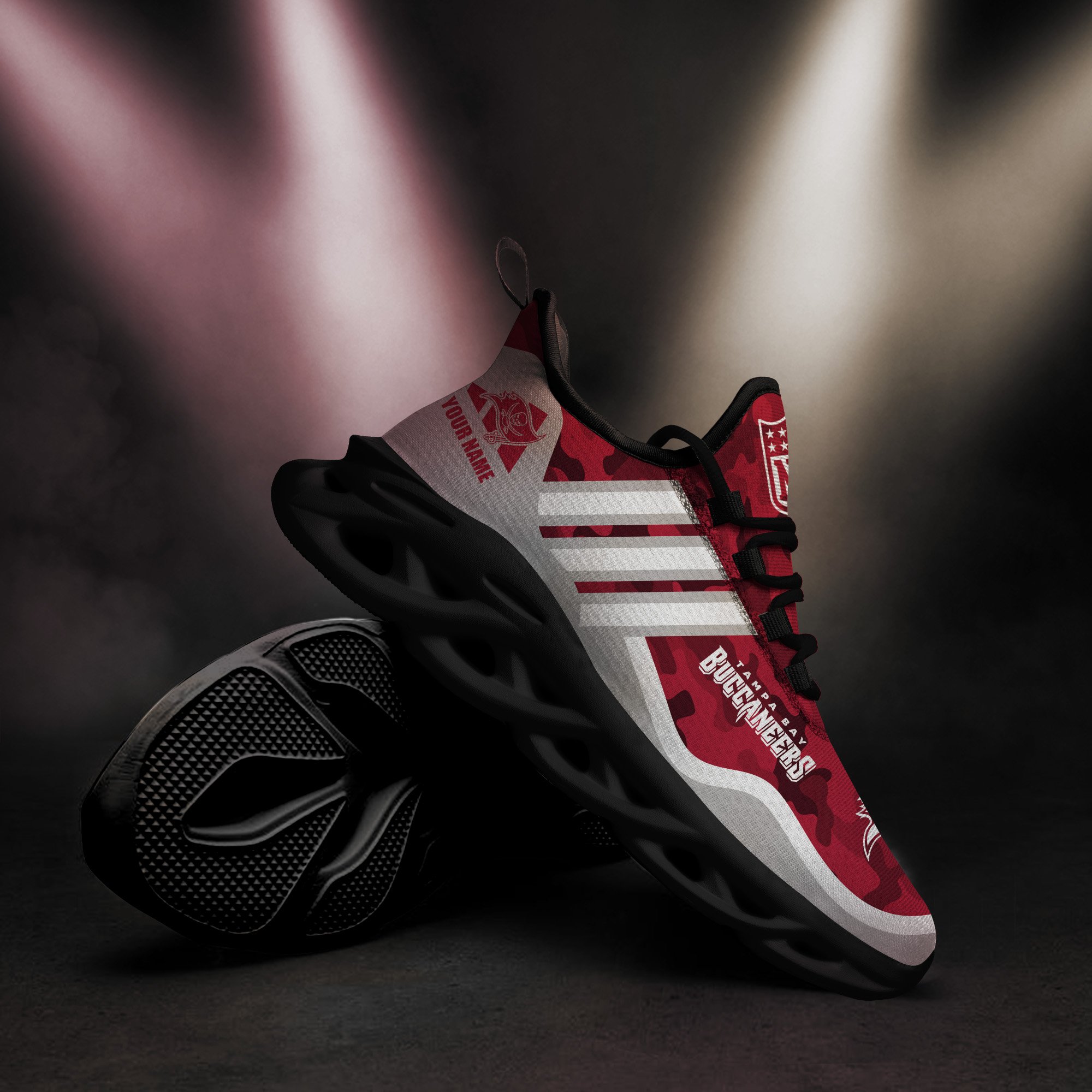 Tampa Bay Buccaneers Black Max Soul Shoes 2026 Versions Custom Name 430