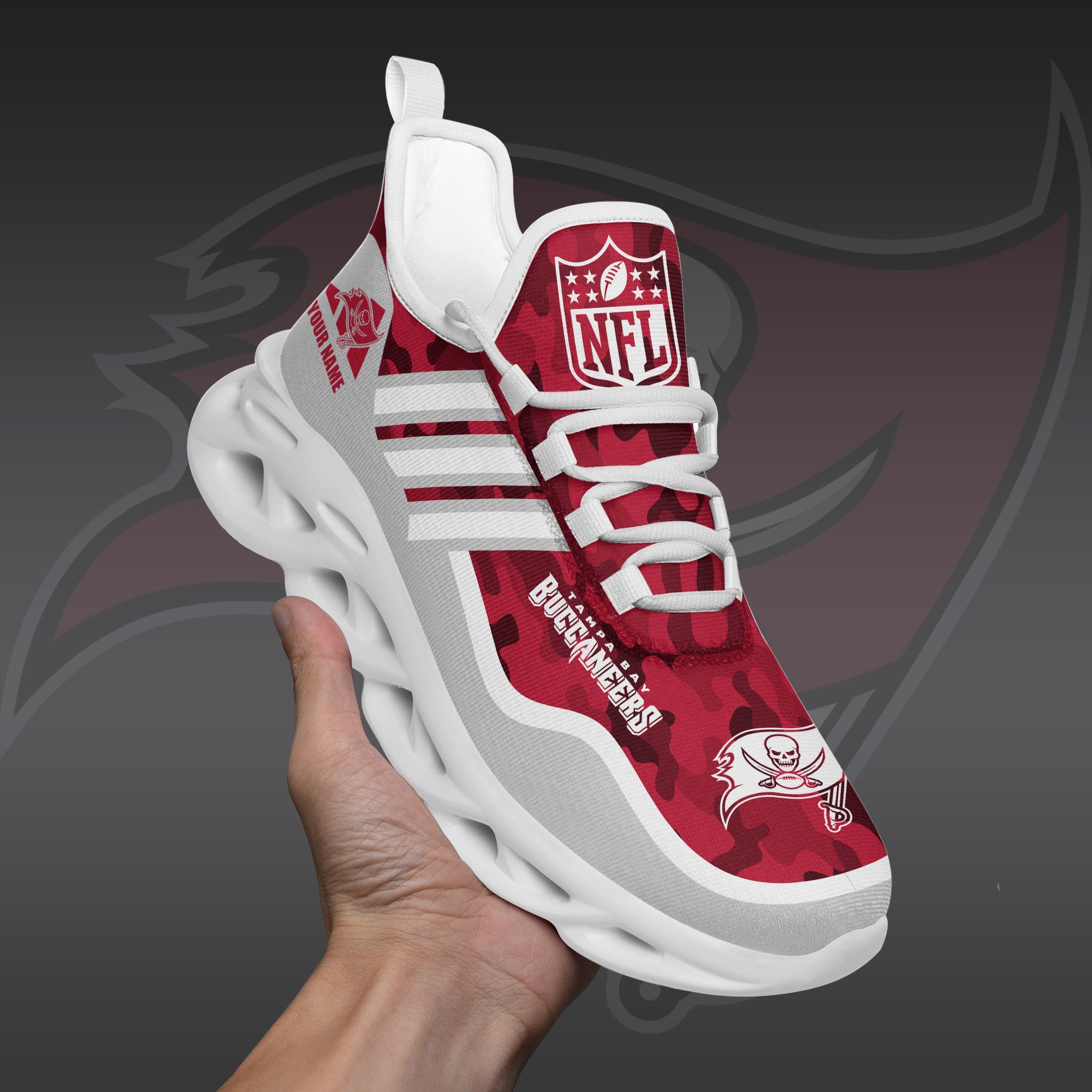 Tampa Bay Buccaneers Black Max Soul Shoes 2026 Versions Custom Name 430