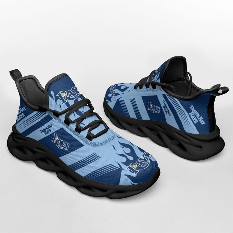 Tampa Bay Rays Stripe and Fire Pattern Max Soul Shoes NEW019659