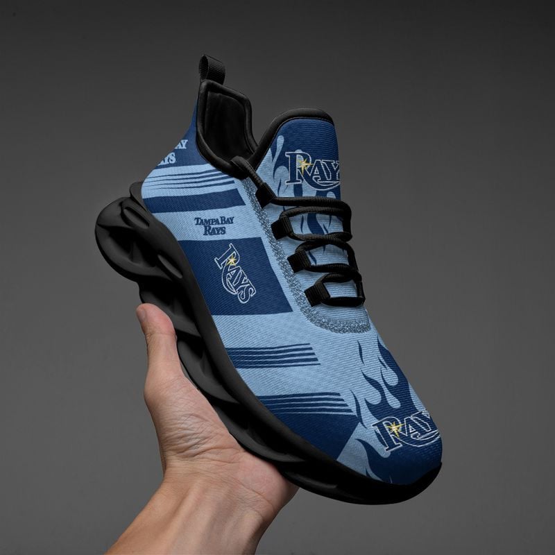 Tampa Bay Rays Stripe and Fire Pattern Max Soul Shoes NEW019659