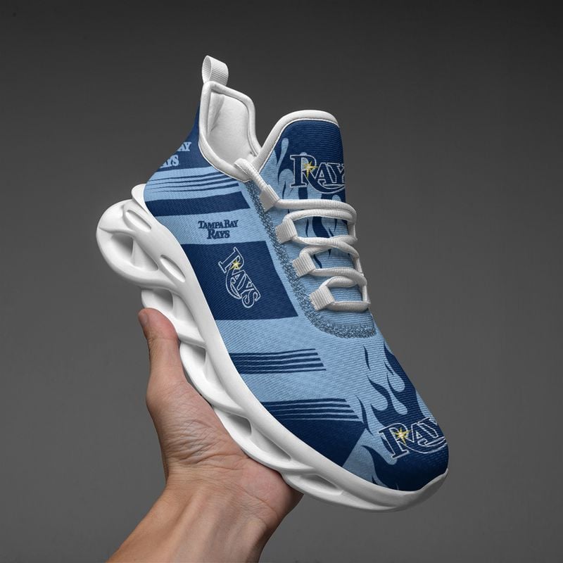 Tampa Bay Rays Stripe and Fire Pattern Max Soul Shoes NEW019659