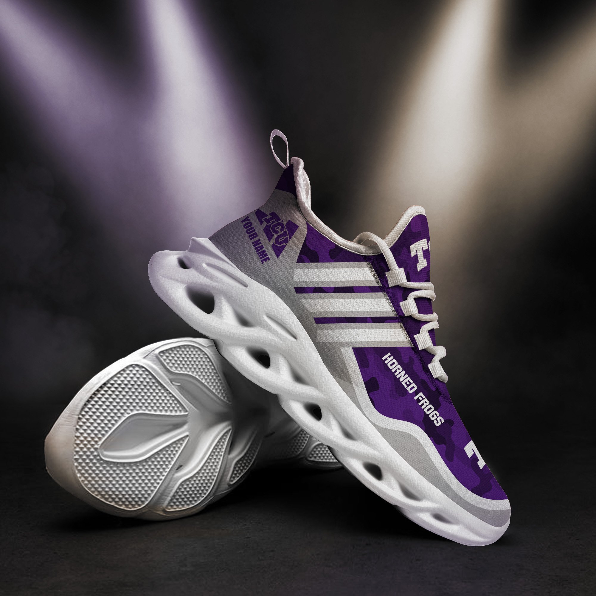 TCU Horned Frogs Black Max Soul Shoes 2026 Versions Custom Name 466