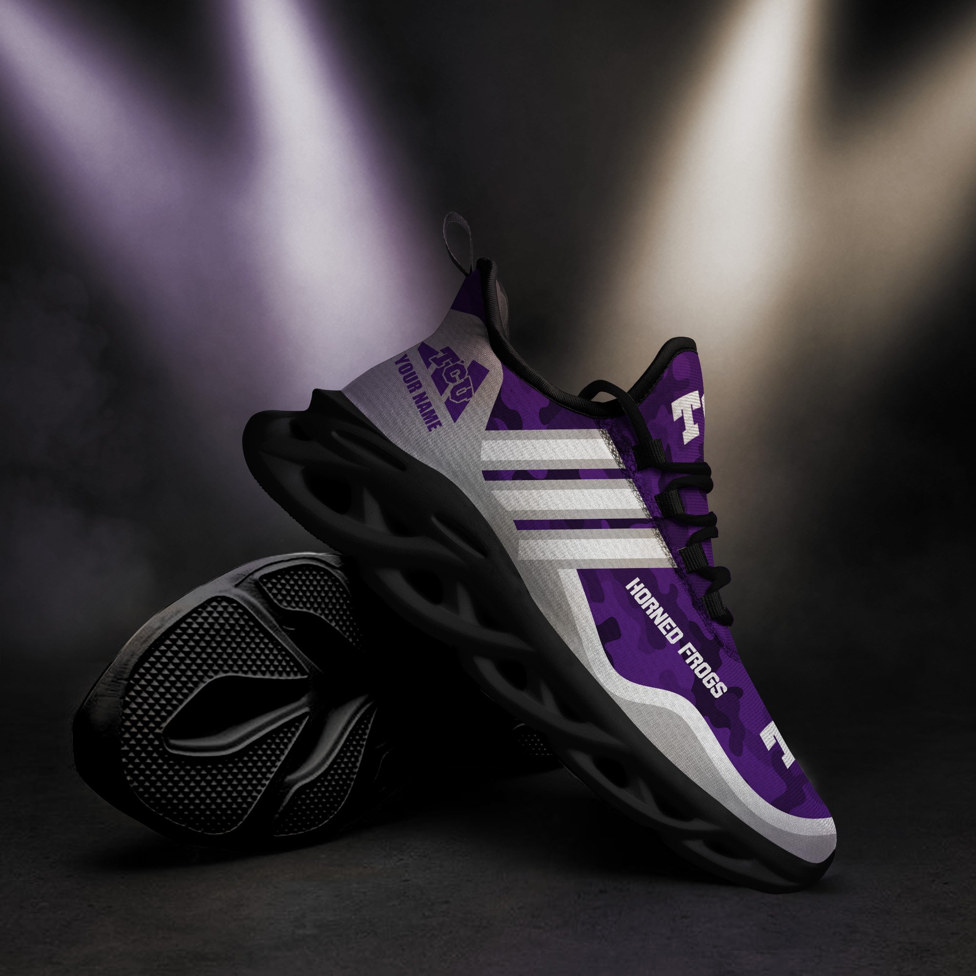 TCU Horned Frogs Black Max Soul Shoes 2026 Versions Custom Name 466