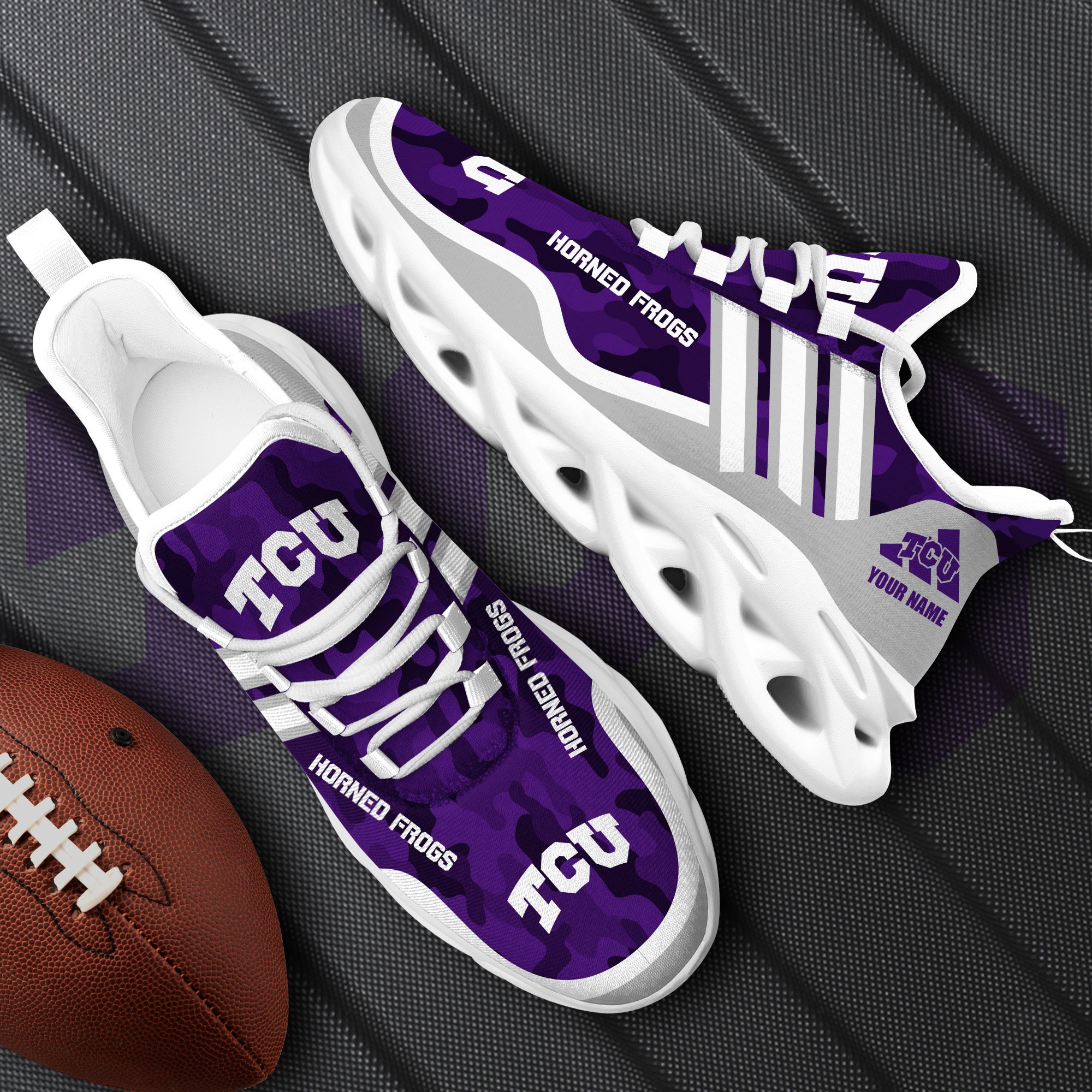 TCU Horned Frogs Black Max Soul Shoes 2026 Versions Custom Name 466