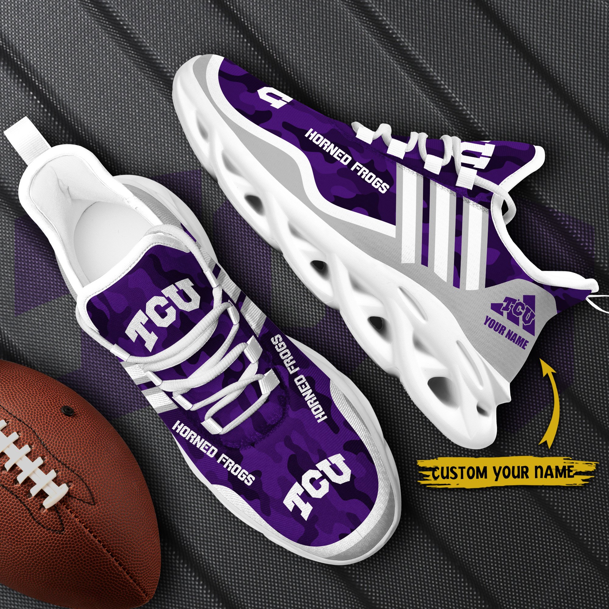 TCU Horned Frogs Black Max Soul Shoes 2026 Versions Custom Name 466