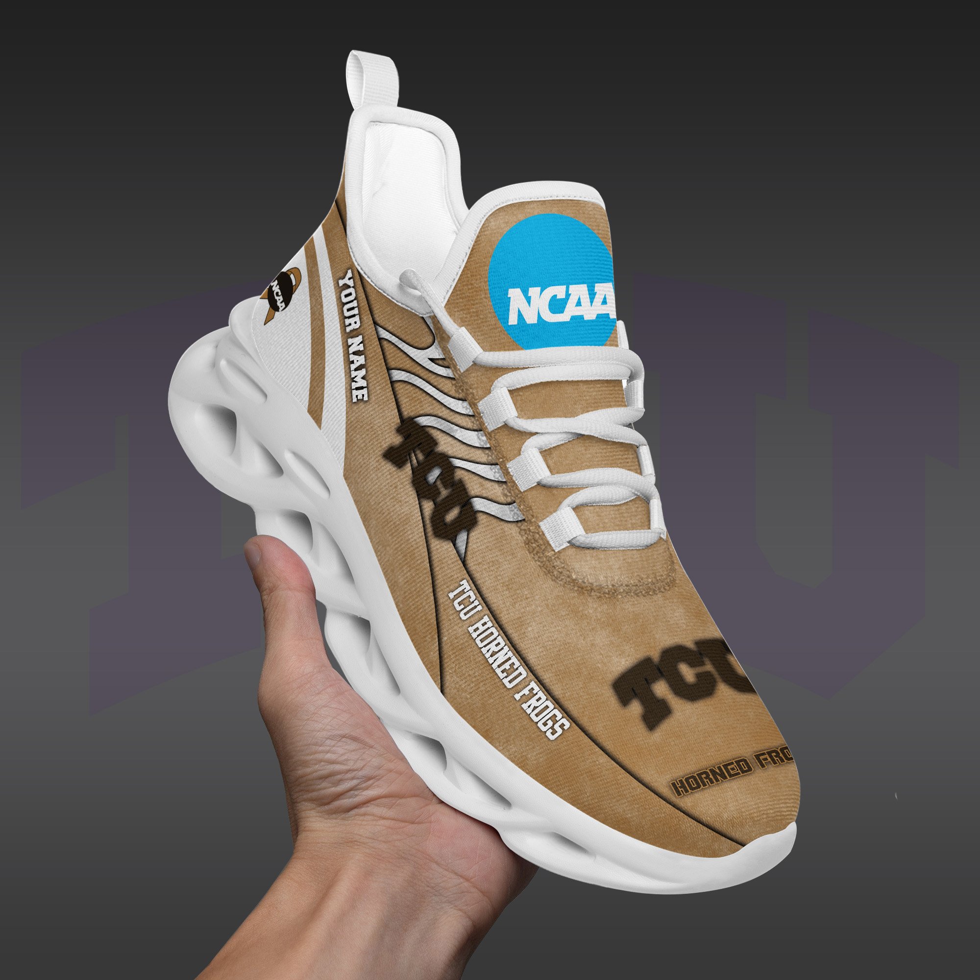 TCU Horned Frogs Black Max Soul Shoes 2026 Versions Custom Your Name And Number 312