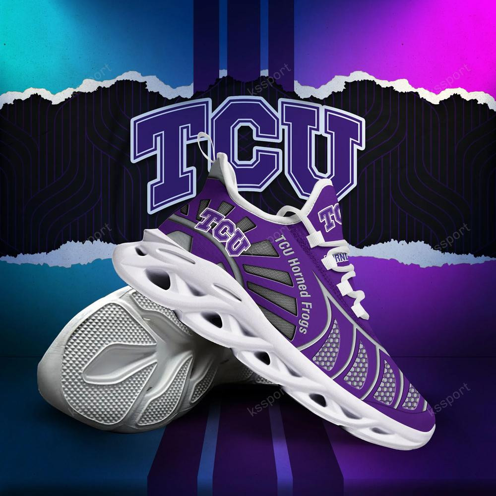 TCU Horned Frogs Max Soul Clunky, Black And White Running Shoes