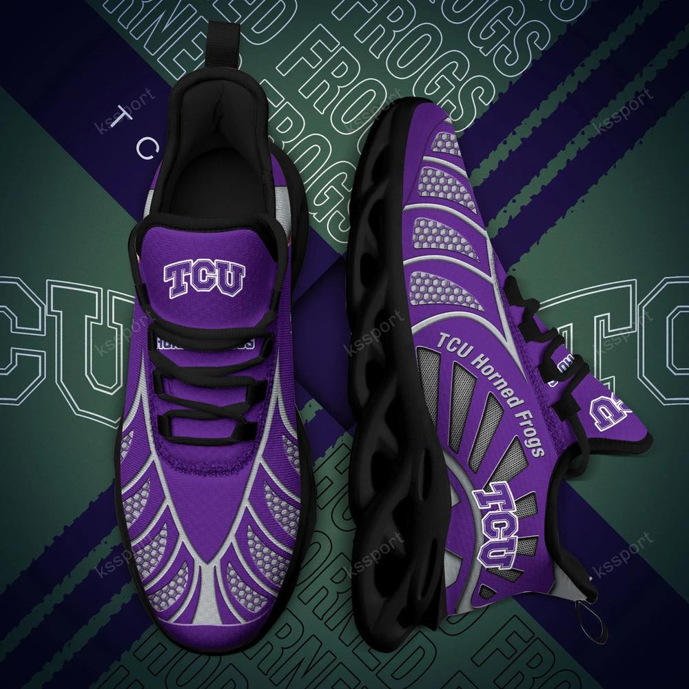 TCU Horned Frogs Max Soul Clunky, Black And White Running Shoes