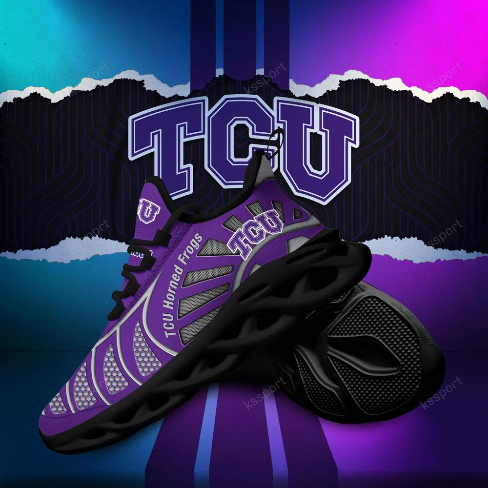 TCU Horned Frogs Max Soul Clunky, Black And White Running Shoes
