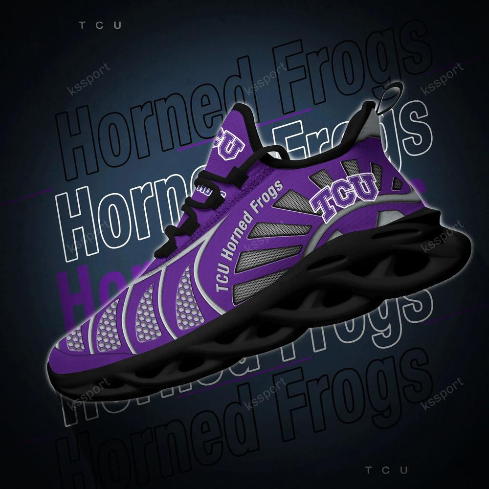 TCU Horned Frogs Max Soul Clunky, Black And White Running Shoes
