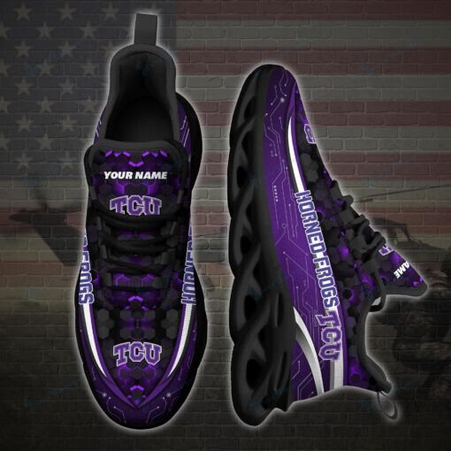 TCU Horned Frogs Personalized Max Soul YZ Running Sneakers 106