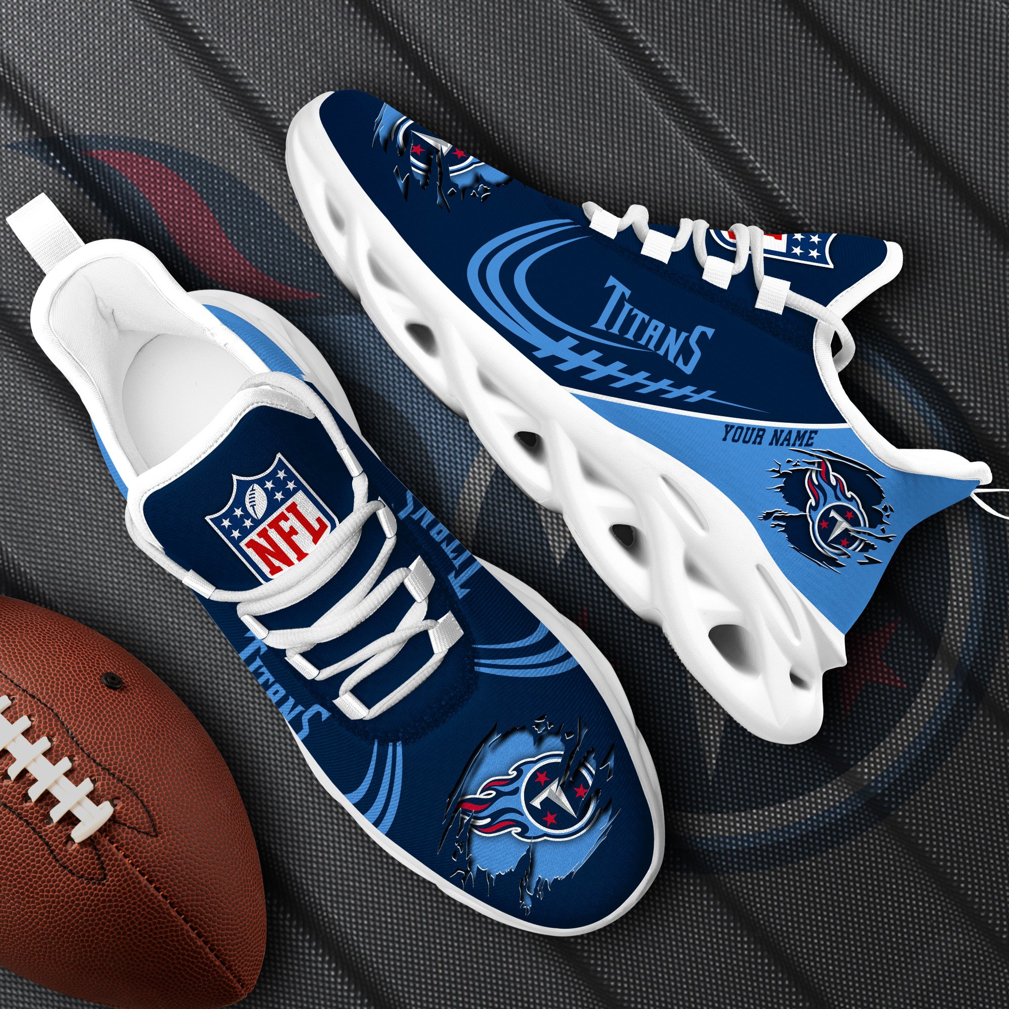 Tennessee Titans Black Max Soul Shoes 2026 Versions Custom Name 003