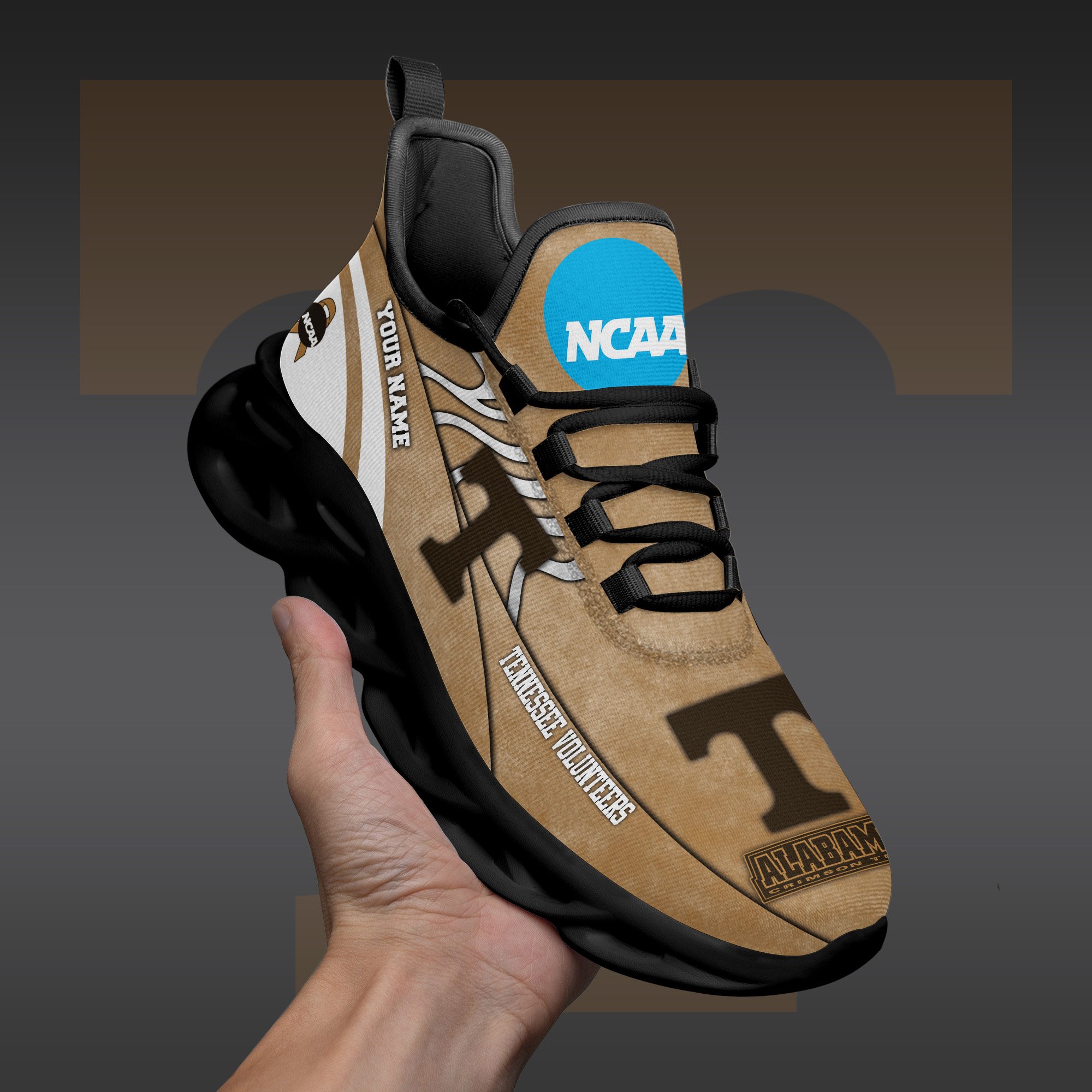 Tennessee Volunteers Black Max Soul Shoes 2026 Versions Custom Your Name And Number 312