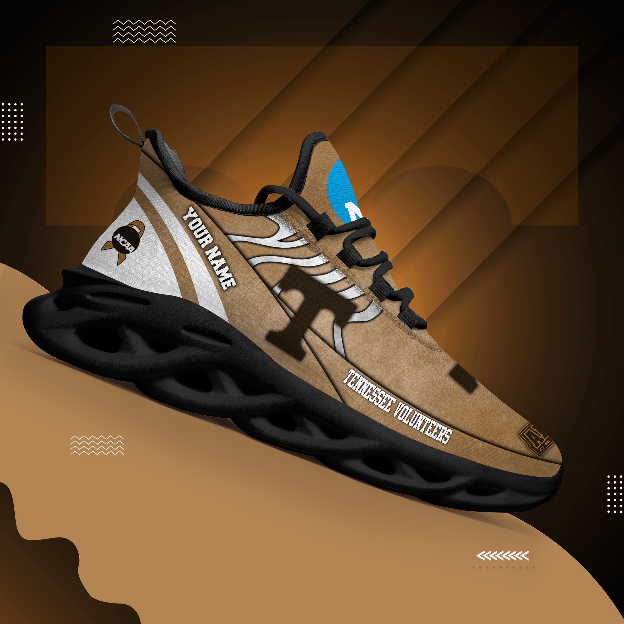 Tennessee Volunteers Black Max Soul Shoes 2026 Versions Custom Your Name And Number 312