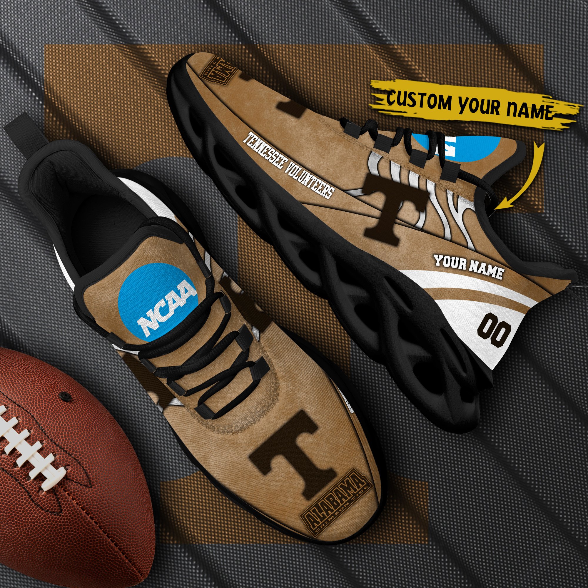 Tennessee Volunteers Black Max Soul Shoes 2026 Versions Custom Your Name And Number 312