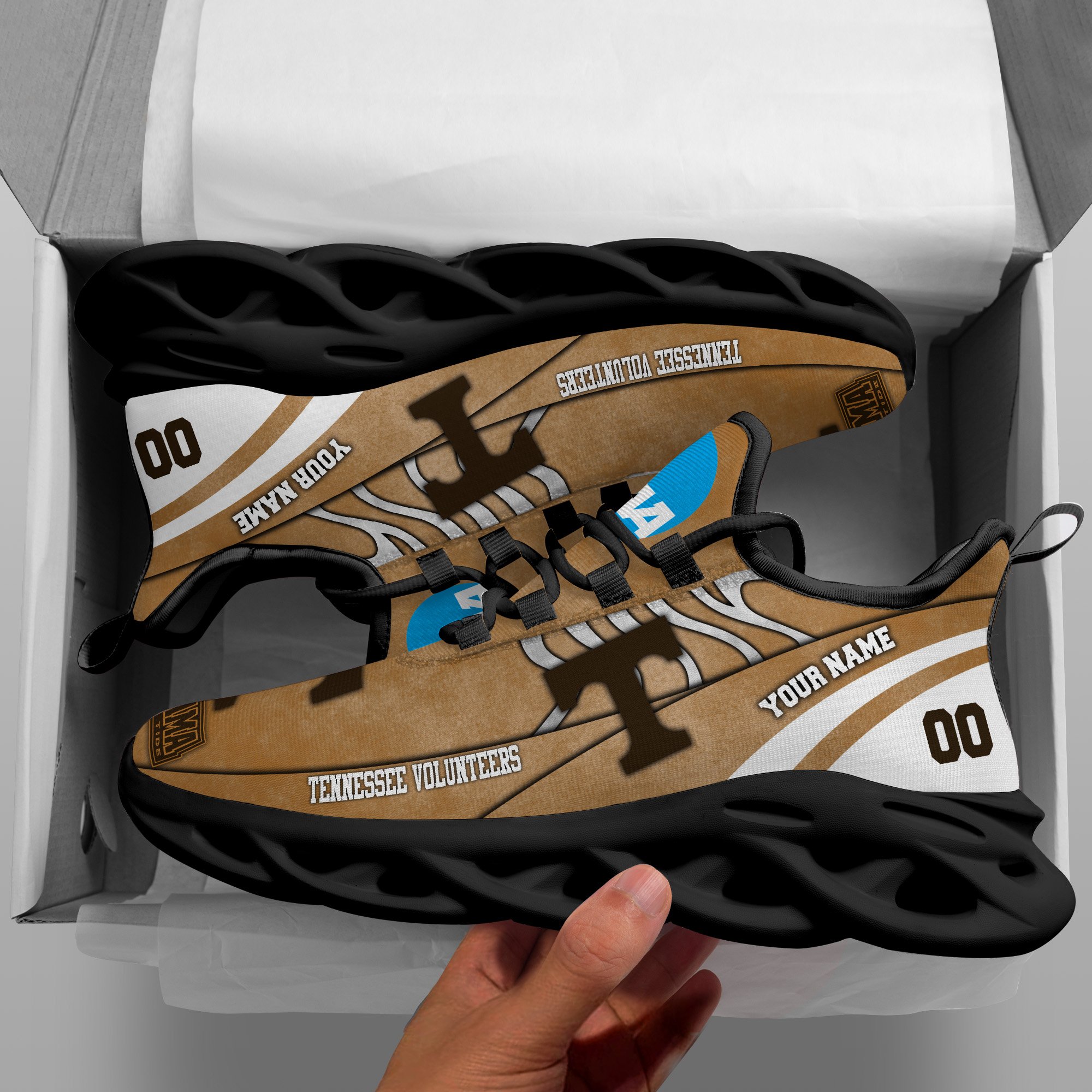 Tennessee Volunteers Black Max Soul Shoes 2026 Versions Custom Your Name And Number 312