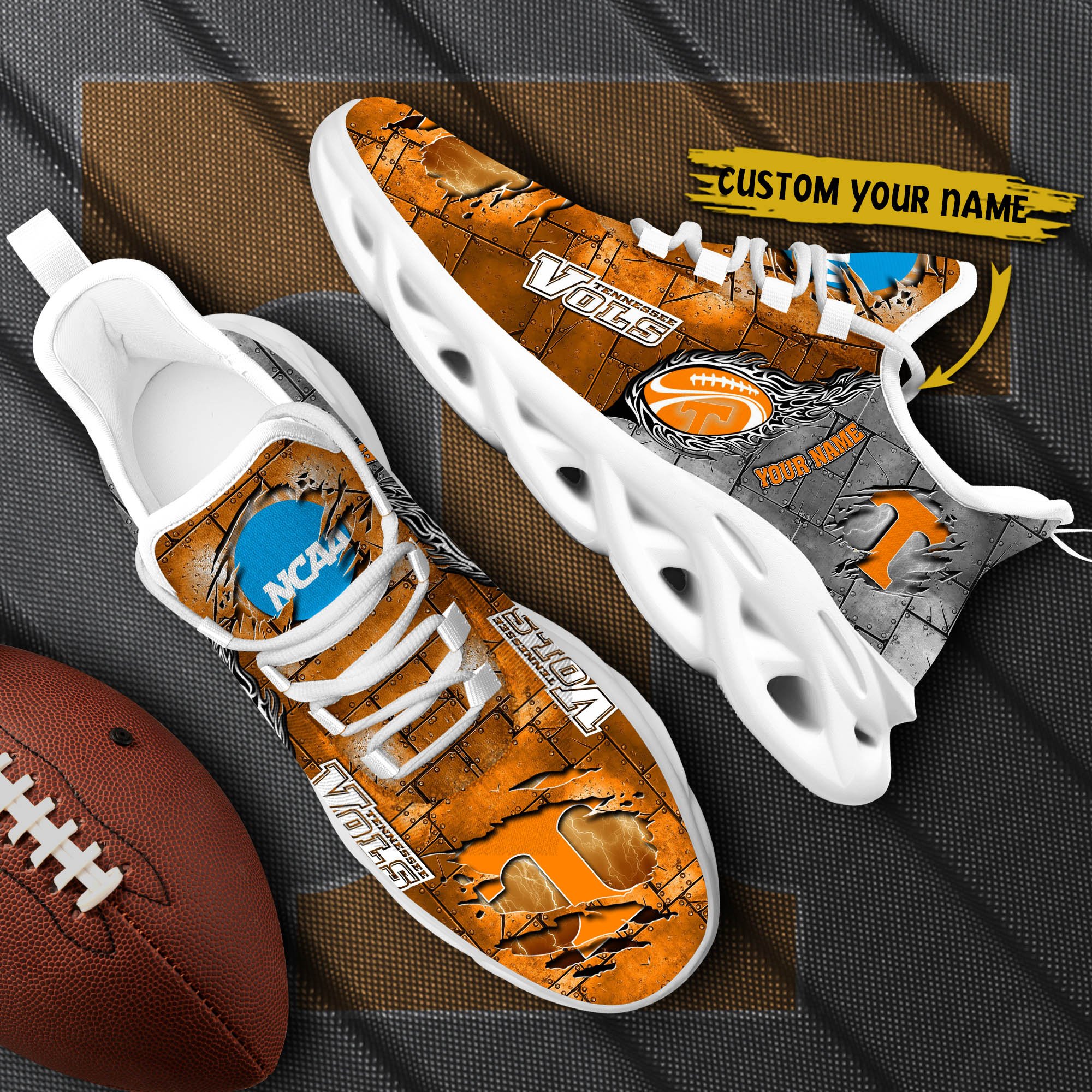 Tennessee Volunteers Black Max Soul Shoes 2026 Versions, White Max Soul Shoes Custom Your Name PH879