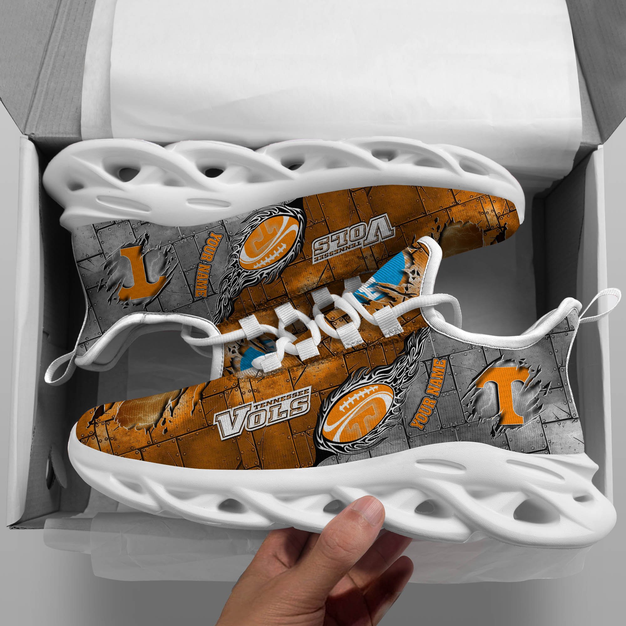 Tennessee Volunteers Black Max Soul Shoes 2026 Versions, White Max Soul Shoes Custom Your Name PH879