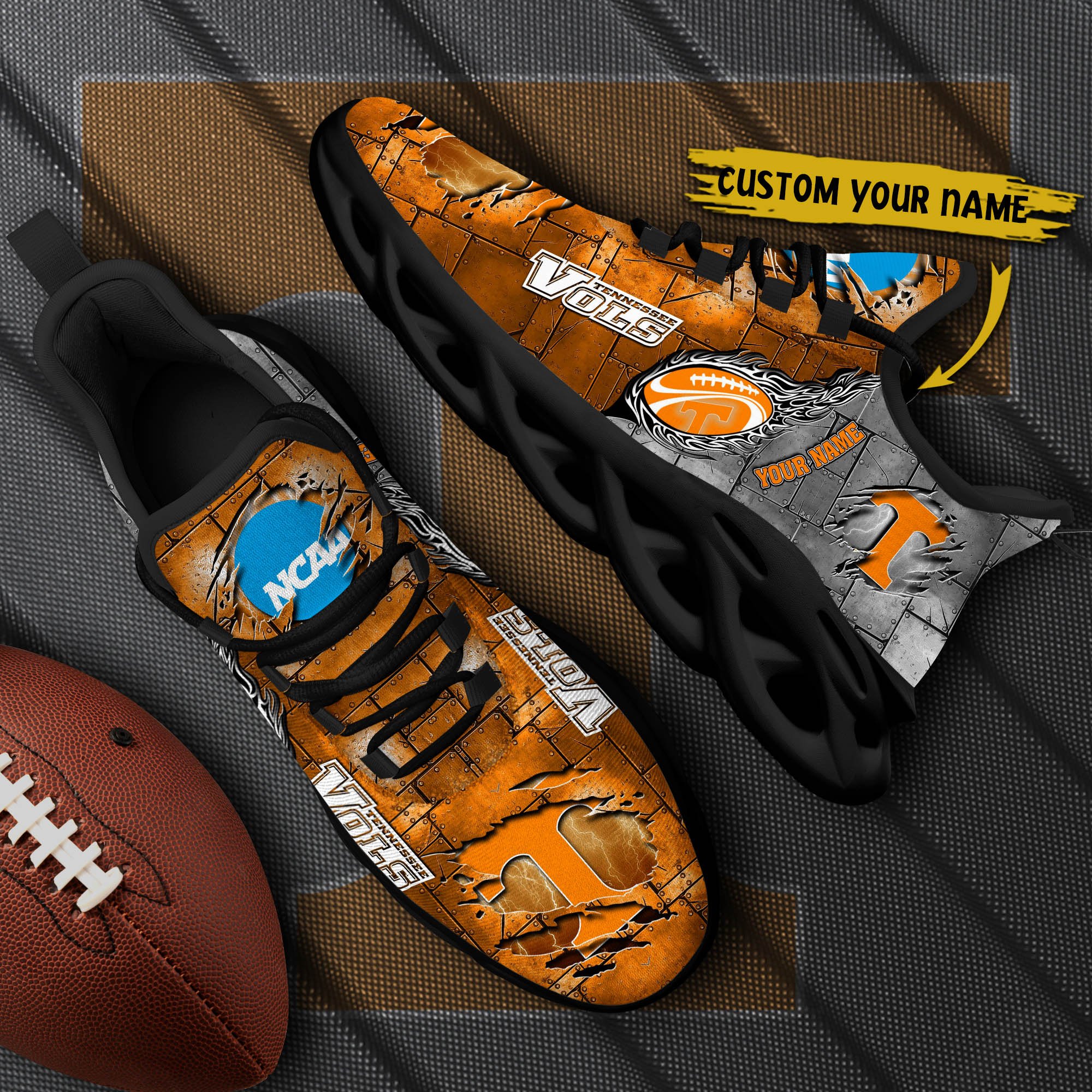 Tennessee Volunteers Black Max Soul Shoes 2026 Versions, White Max Soul Shoes Custom Your Name PH879