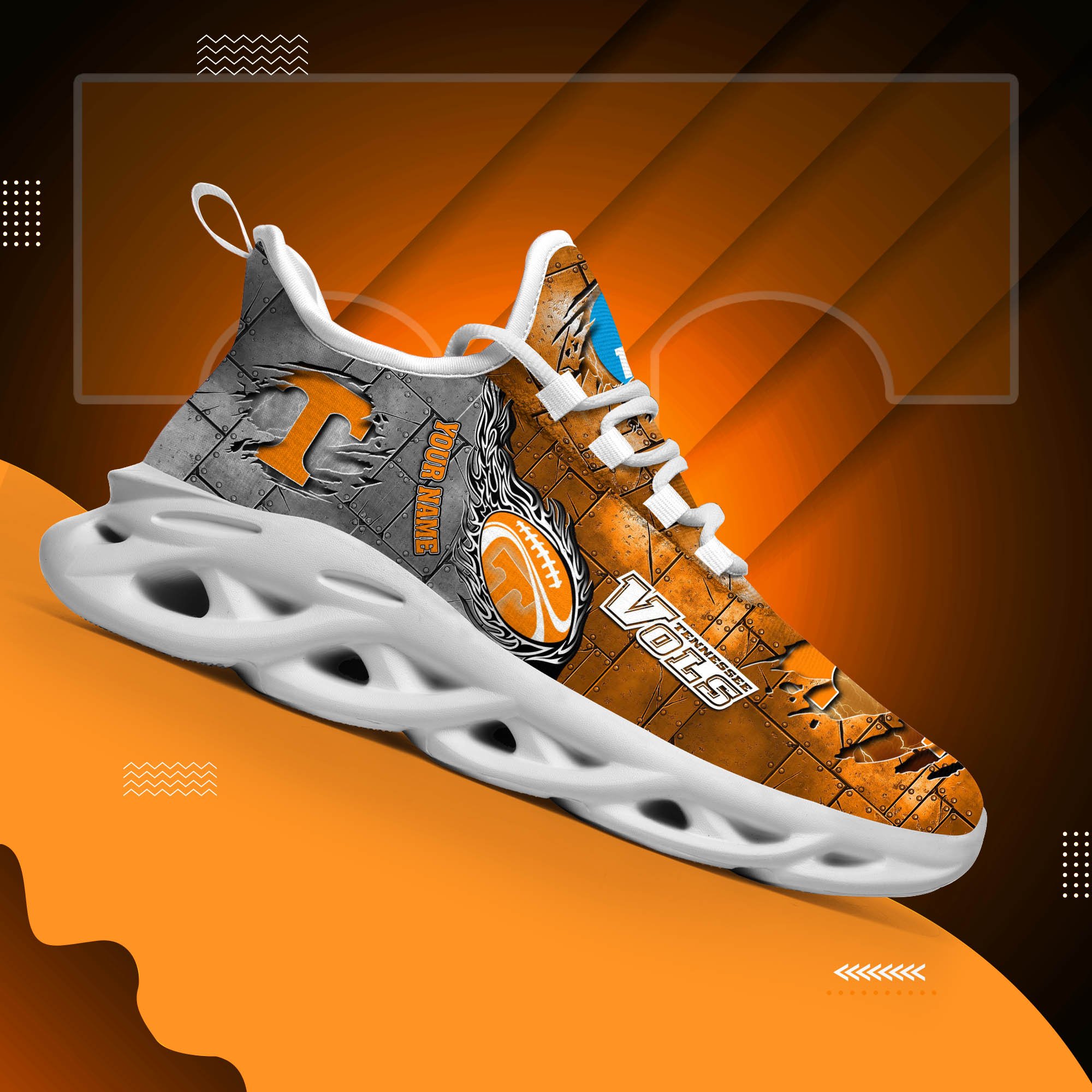Tennessee Volunteers Black Max Soul Shoes 2026 Versions, White Max Soul Shoes Custom Your Name PH879