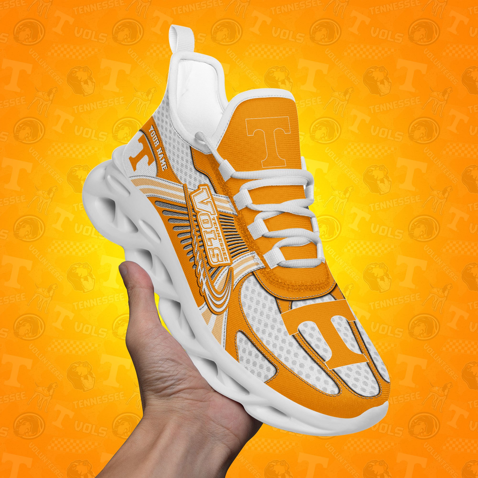 Tennessee Volunteers Clunky Sneakers Custom Your Name, Sport Sneakers, Sport Gifts For Fan, Gifts For Him