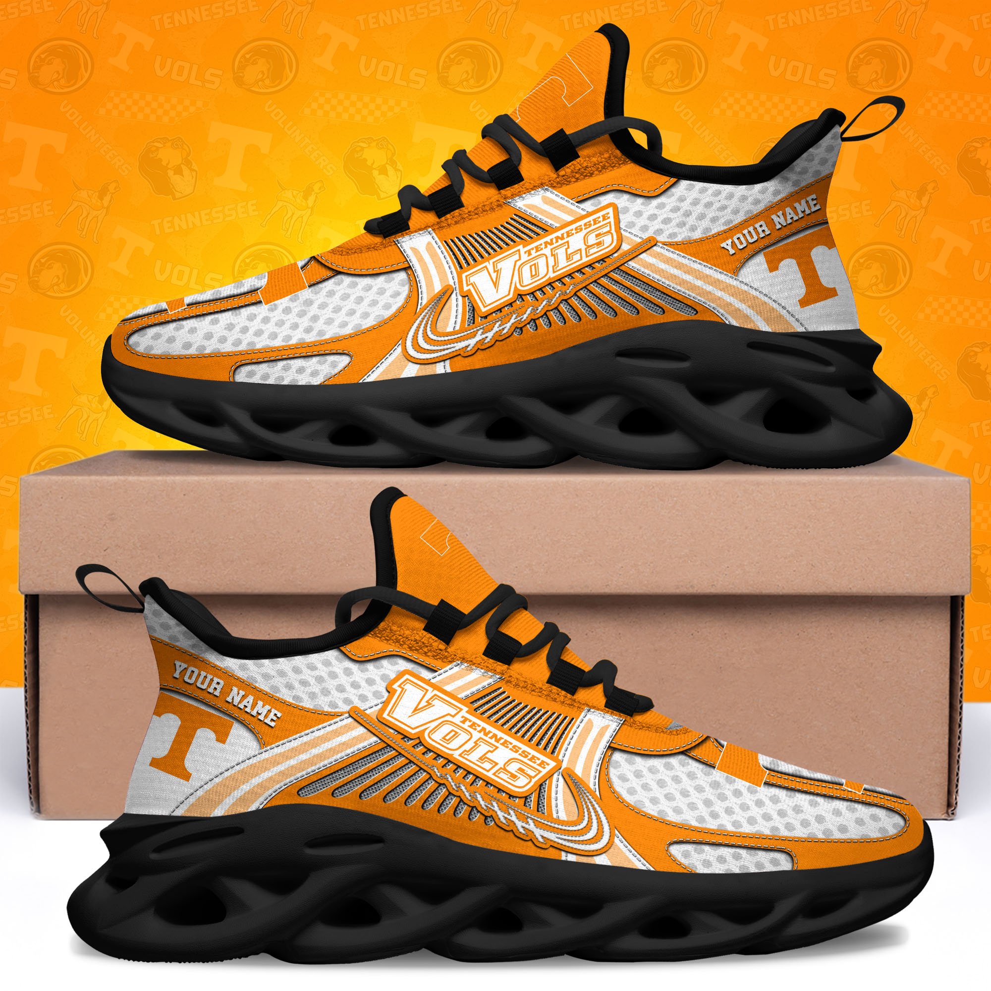 Tennessee Volunteers Clunky Sneakers Custom Your Name, Sport Sneakers, Sport Gifts For Fan, Gifts For Him