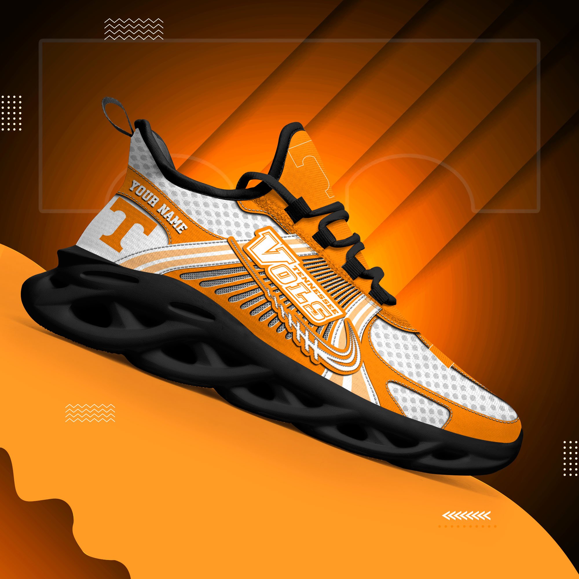 Tennessee Volunteers Clunky Sneakers Custom Your Name, Sport Sneakers, Sport Gifts For Fan, Gifts For Him