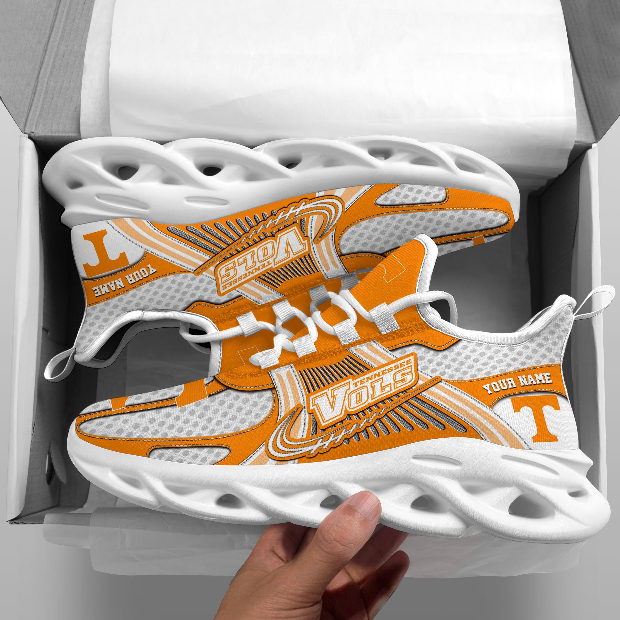 Tennessee Volunteers Clunky Sneakers Custom Your Name, Sport Sneakers, Sport Gifts For Fan, Gifts For Him