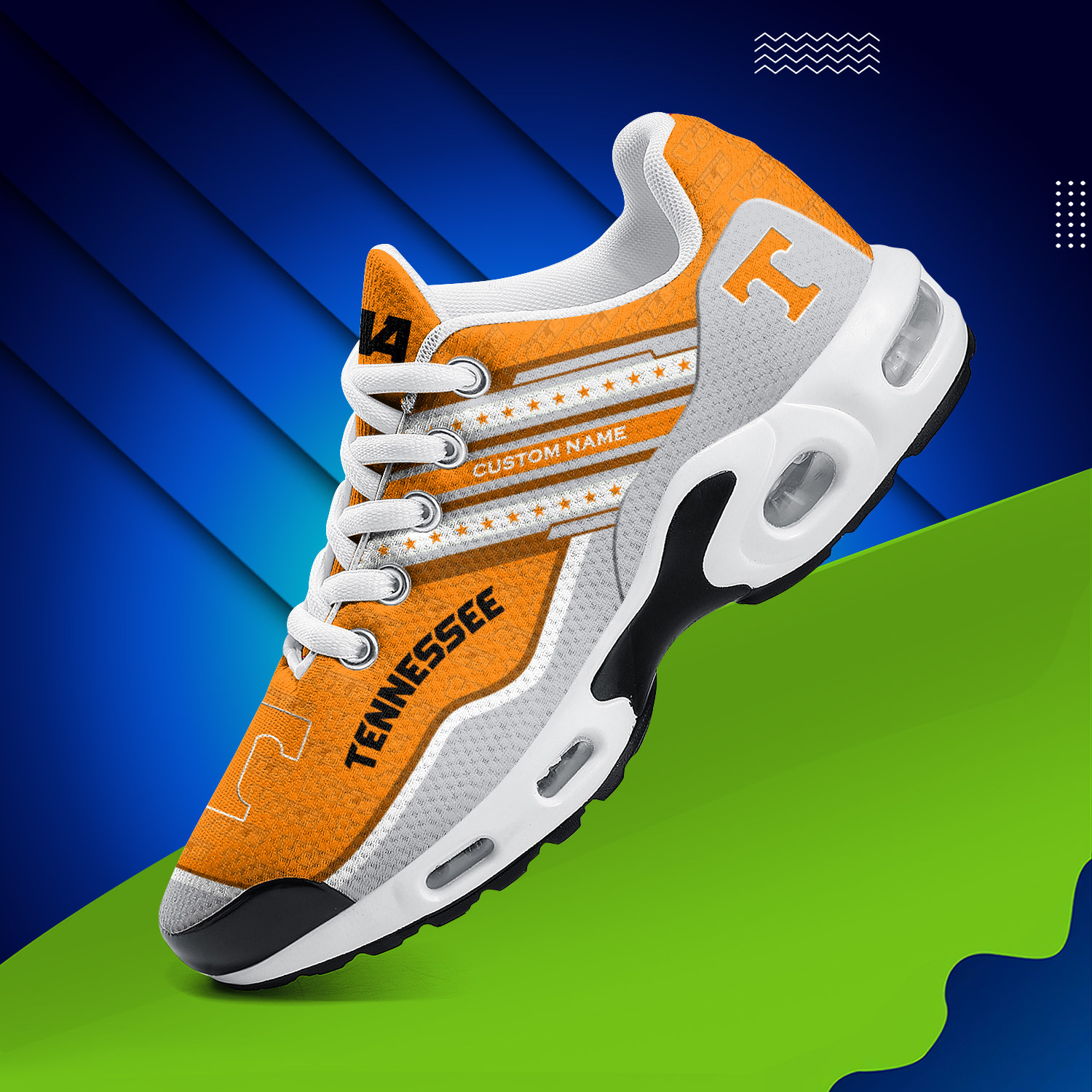 Tennessee Volunteers Personalized Name Team Logo Mix Colors Star Line TN Air Max Shoes Air Cushion Sneakers