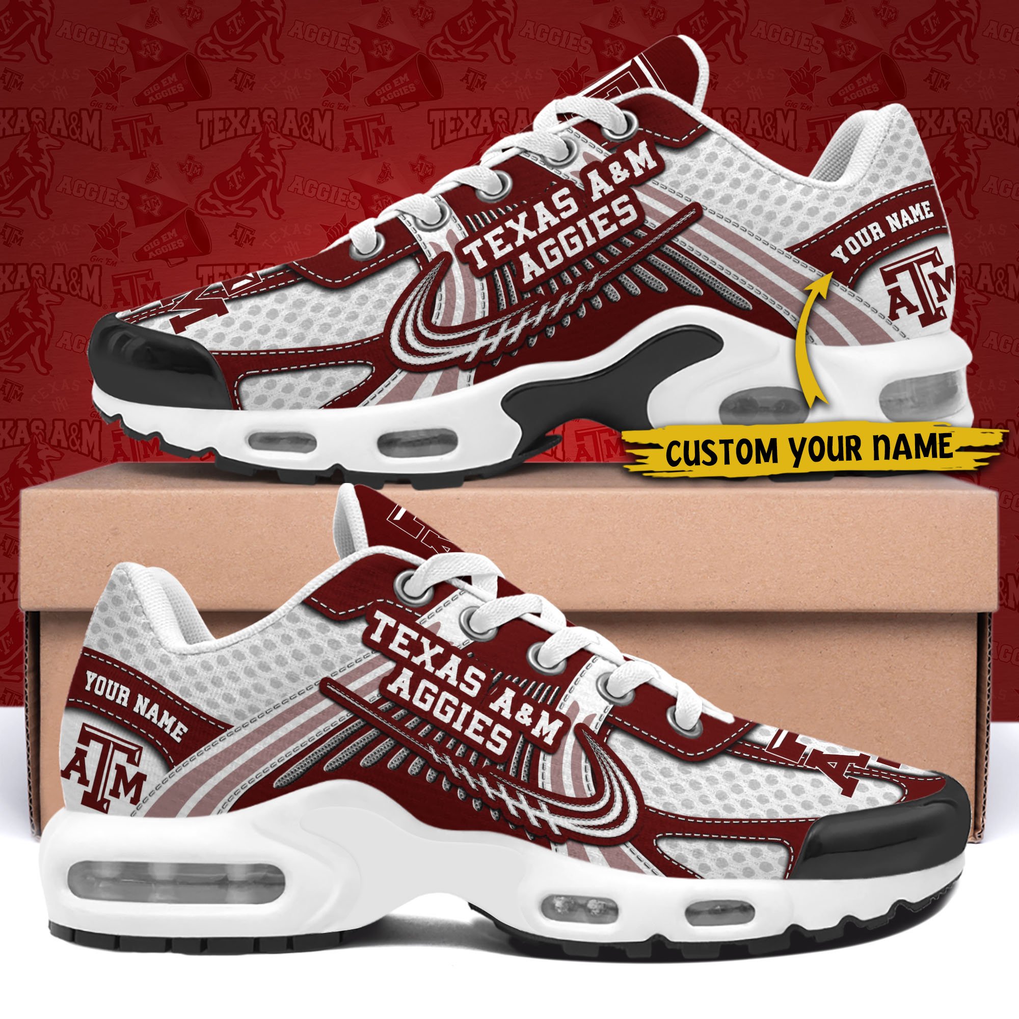 Texas A#038M Aggies TN Shoes Custom Your Name, Sport Shoes