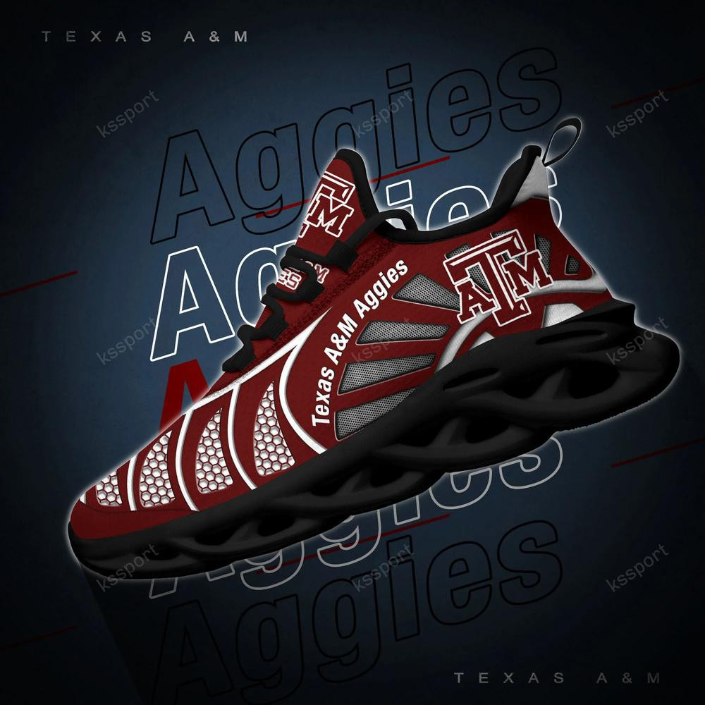 Texas A&M Aggies Max Soul Clunky, Black And White Running Shoes