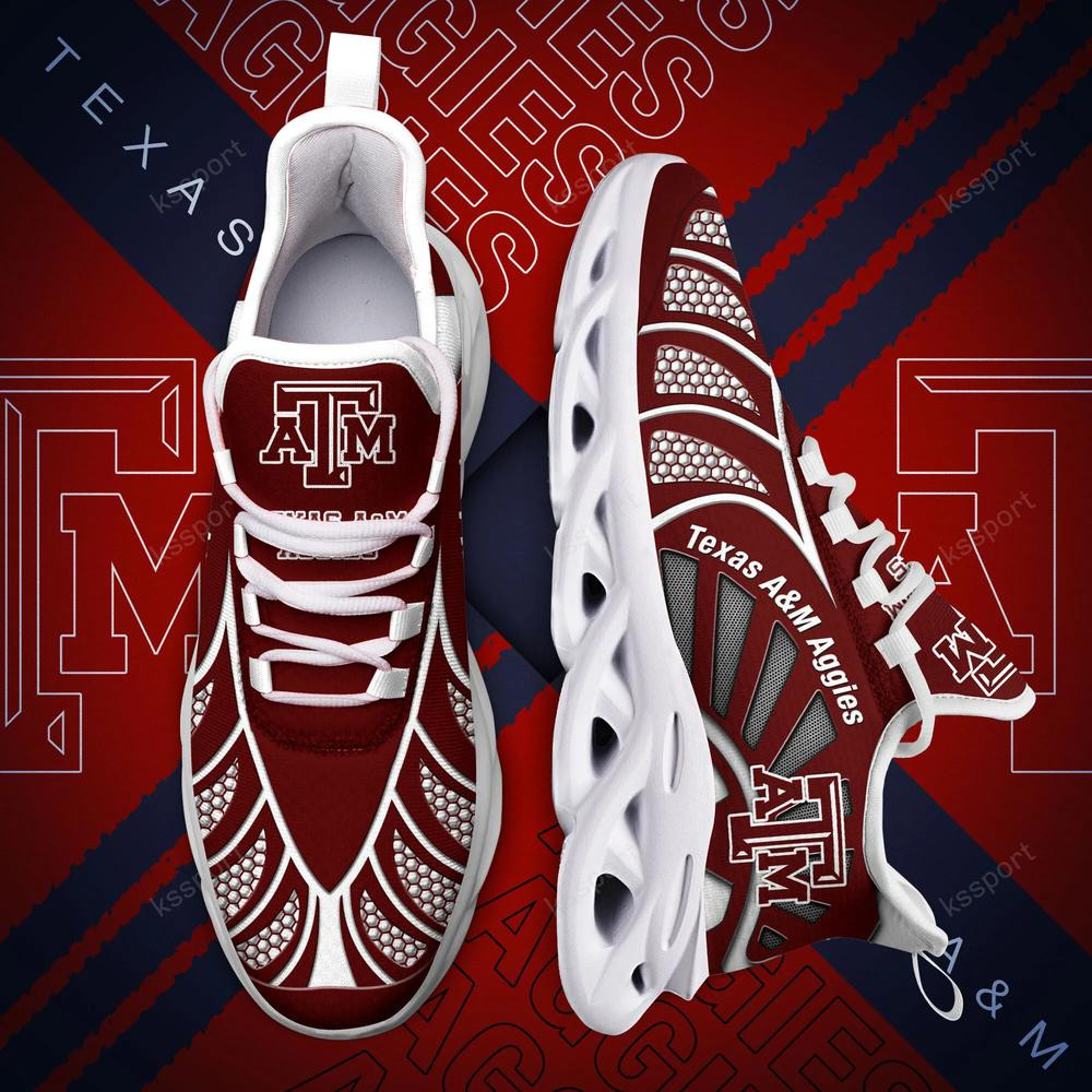 Texas A&M Aggies Max Soul Clunky, Black And White Running Shoes