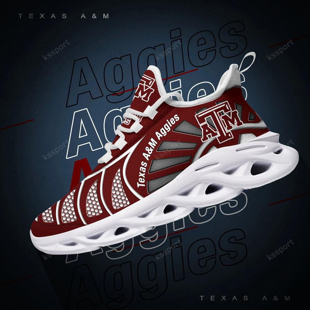 Texas A&M Aggies Max Soul Clunky, Black And White Running Shoes