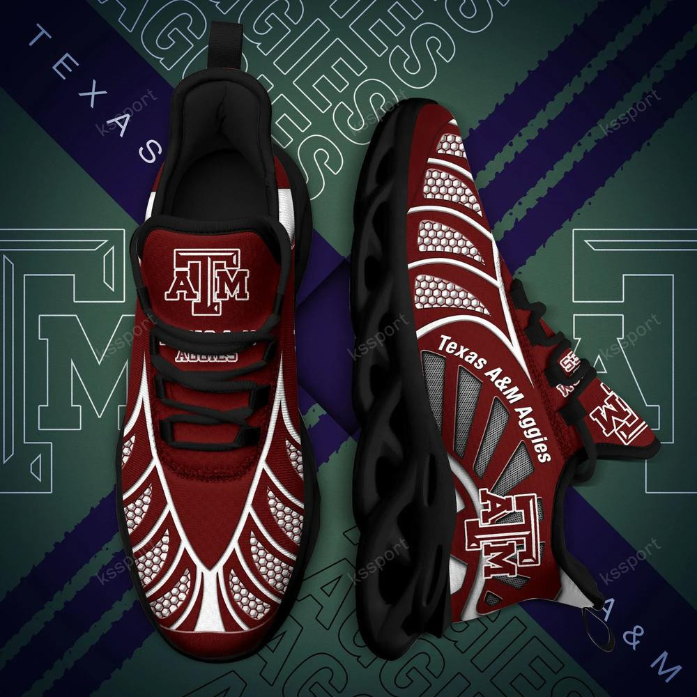 Texas A&M Aggies Max Soul Clunky, Black And White Running Shoes