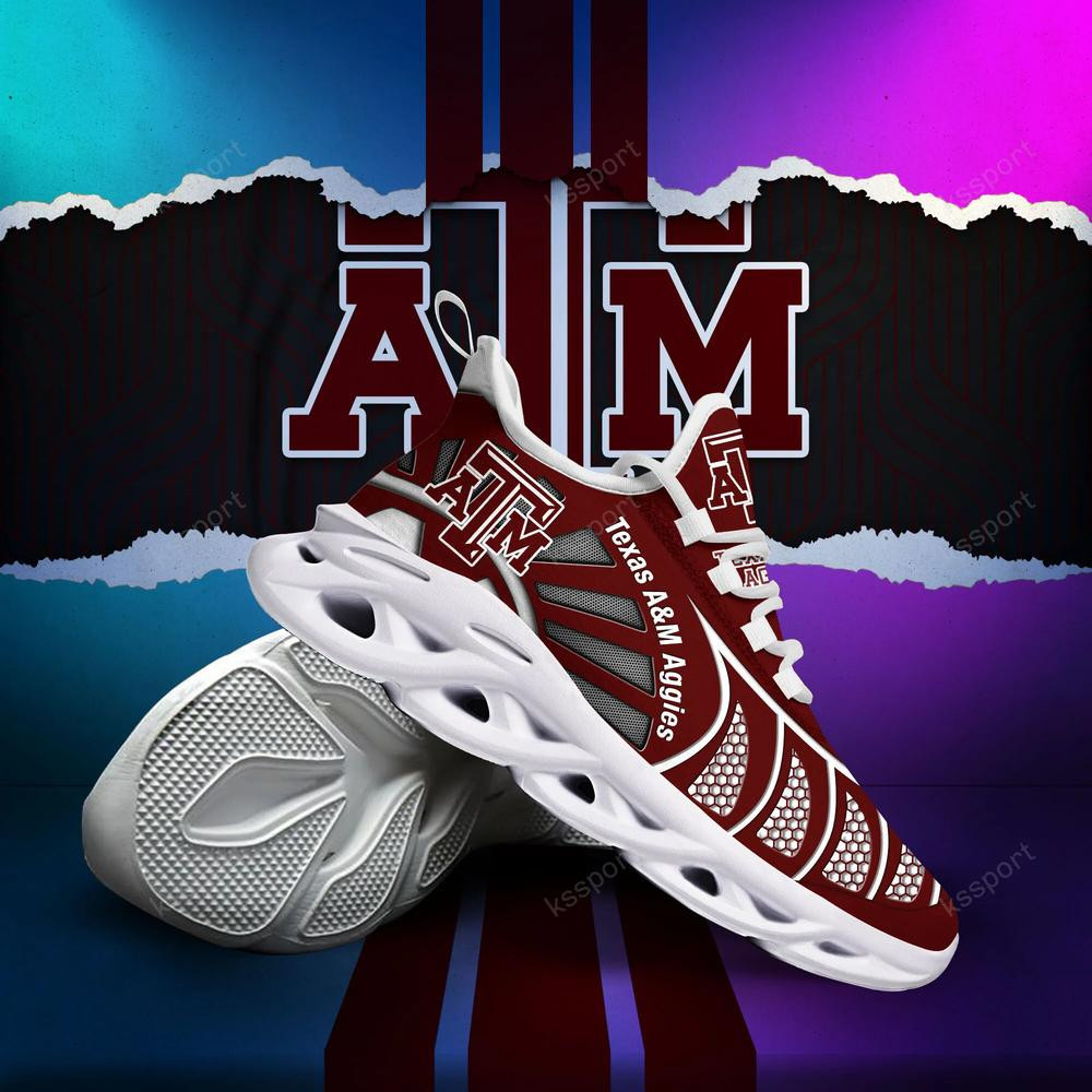Texas A&M Aggies Max Soul Clunky, Black And White Running Shoes