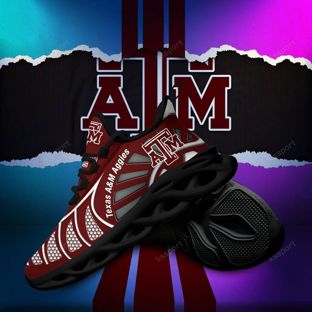 Texas A&M Aggies Max Soul Clunky, Black And White Running Shoes